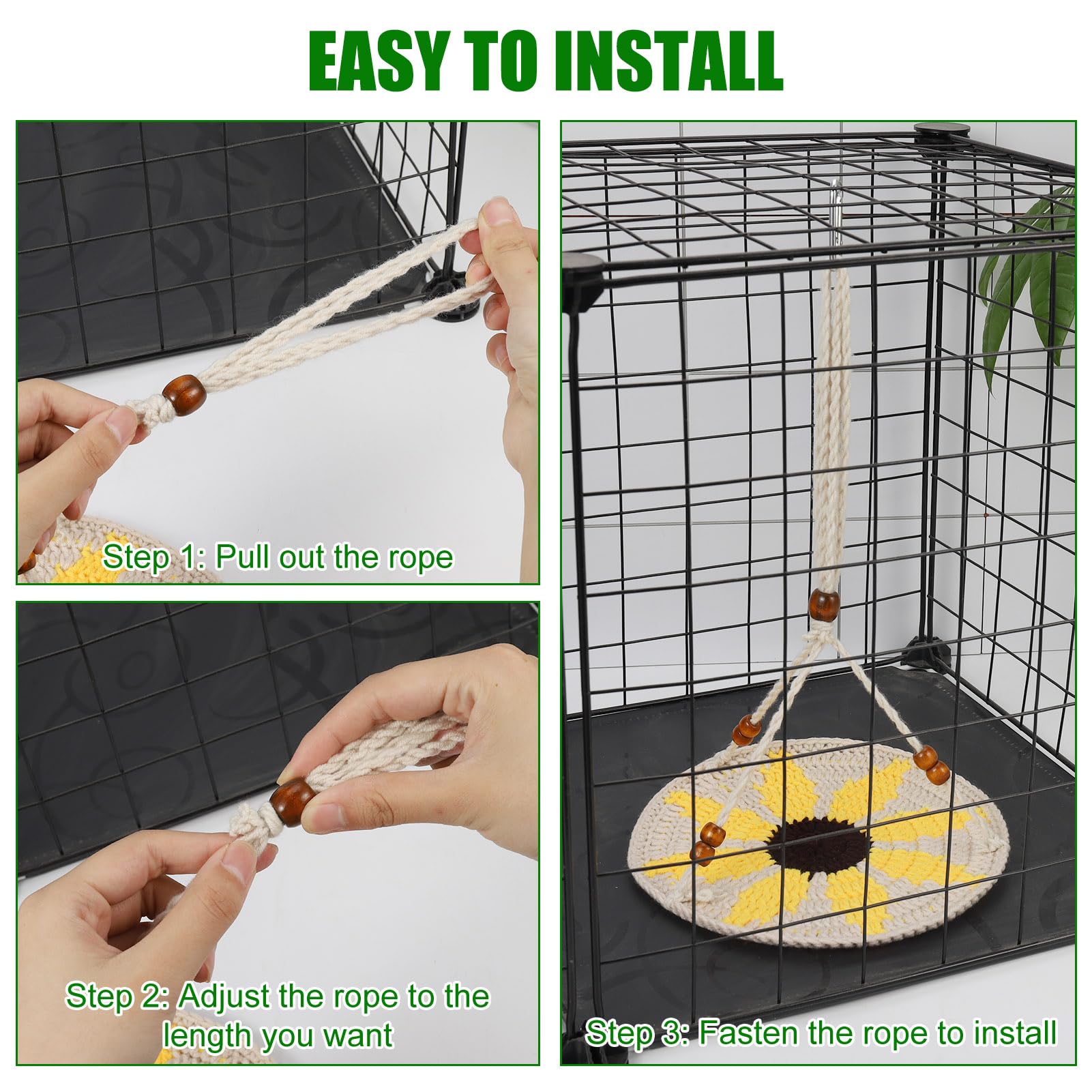 Hamac Jspupifip réptile accroche métallique pour installation simple.