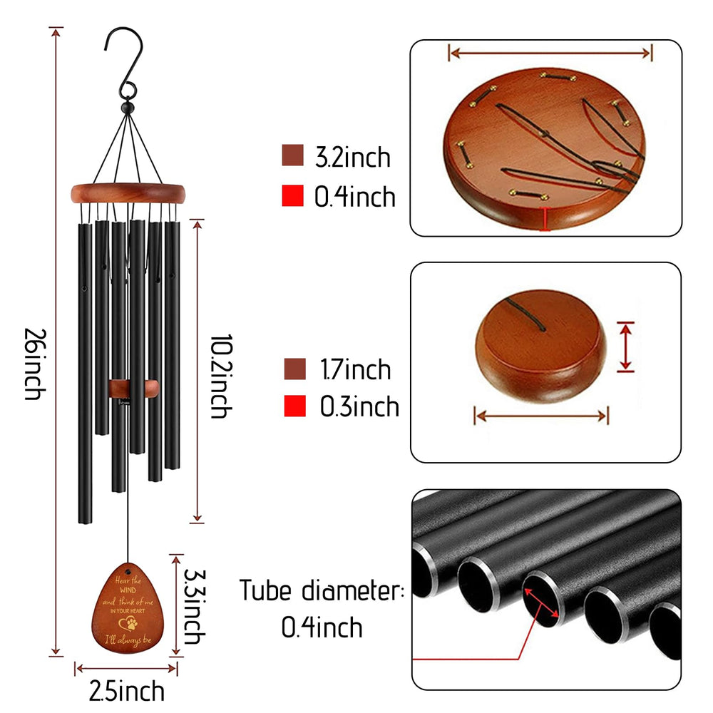 JUBOPE bois pin premium carillons mémoire, résistants en extérieur.