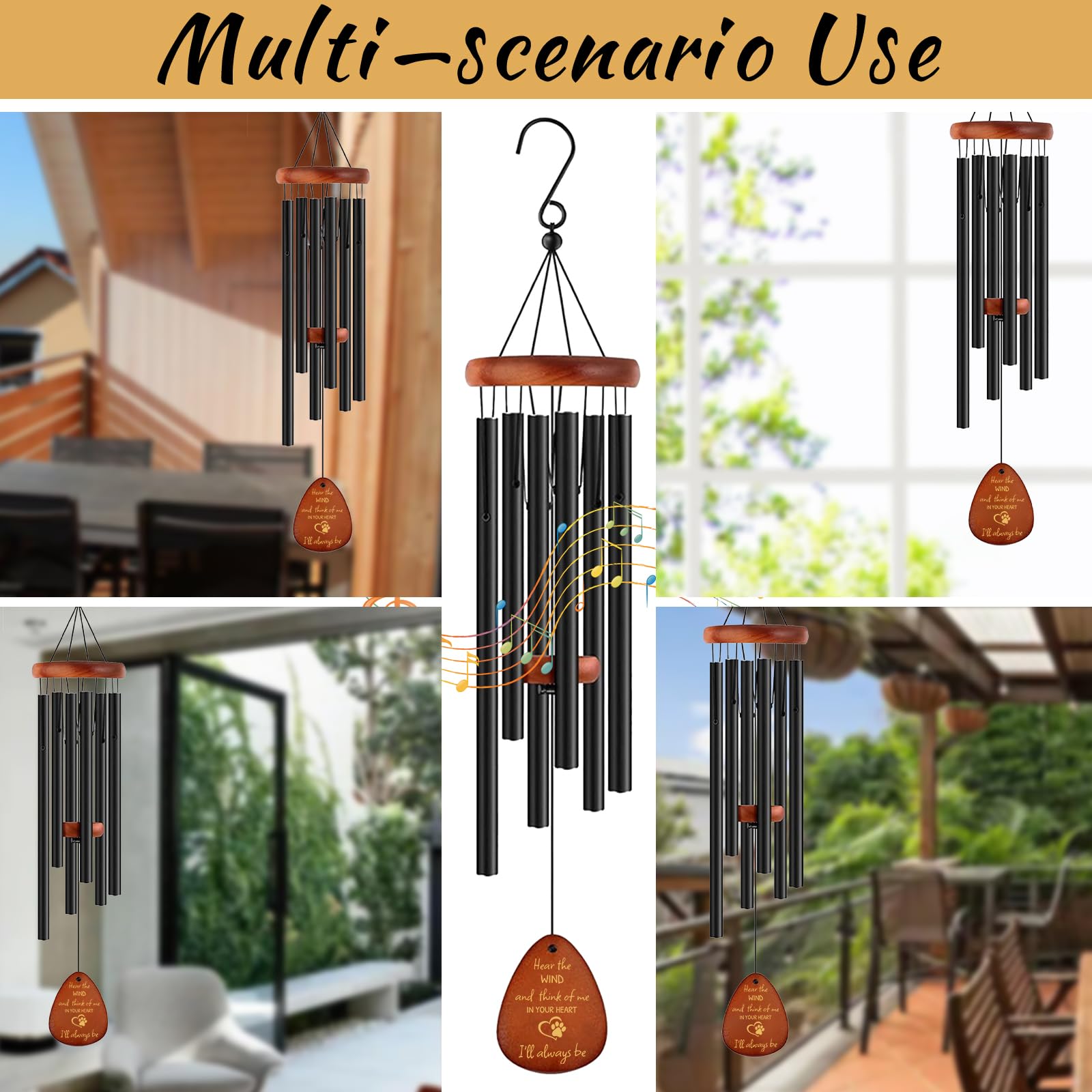 JUBOPE tableau sonore ajustable, personnalise le timbre selon le vent.
