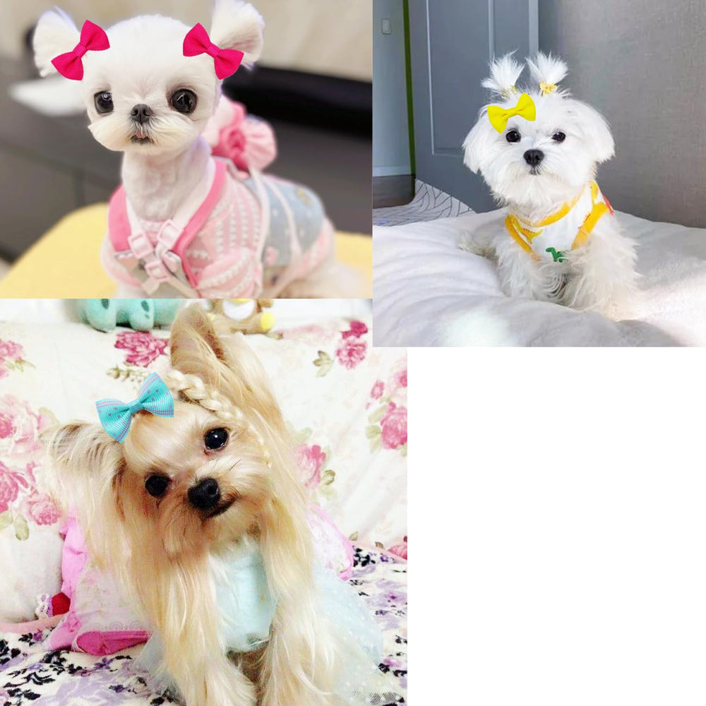 JUCCPUL noeud-cheveux chien 2pouces motifs, variété de motifs pour chaque jour.