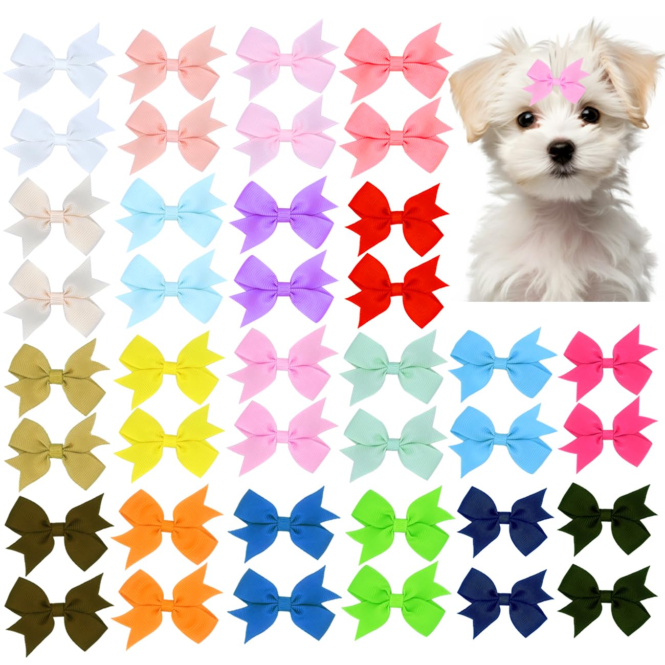 JUCCPUL noeud-poil chien bleu, idéal pour assortir les tenues et prendre des photos