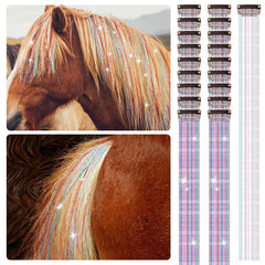 Clip cheval multicolore Juexica sur crinière pour brillance durable