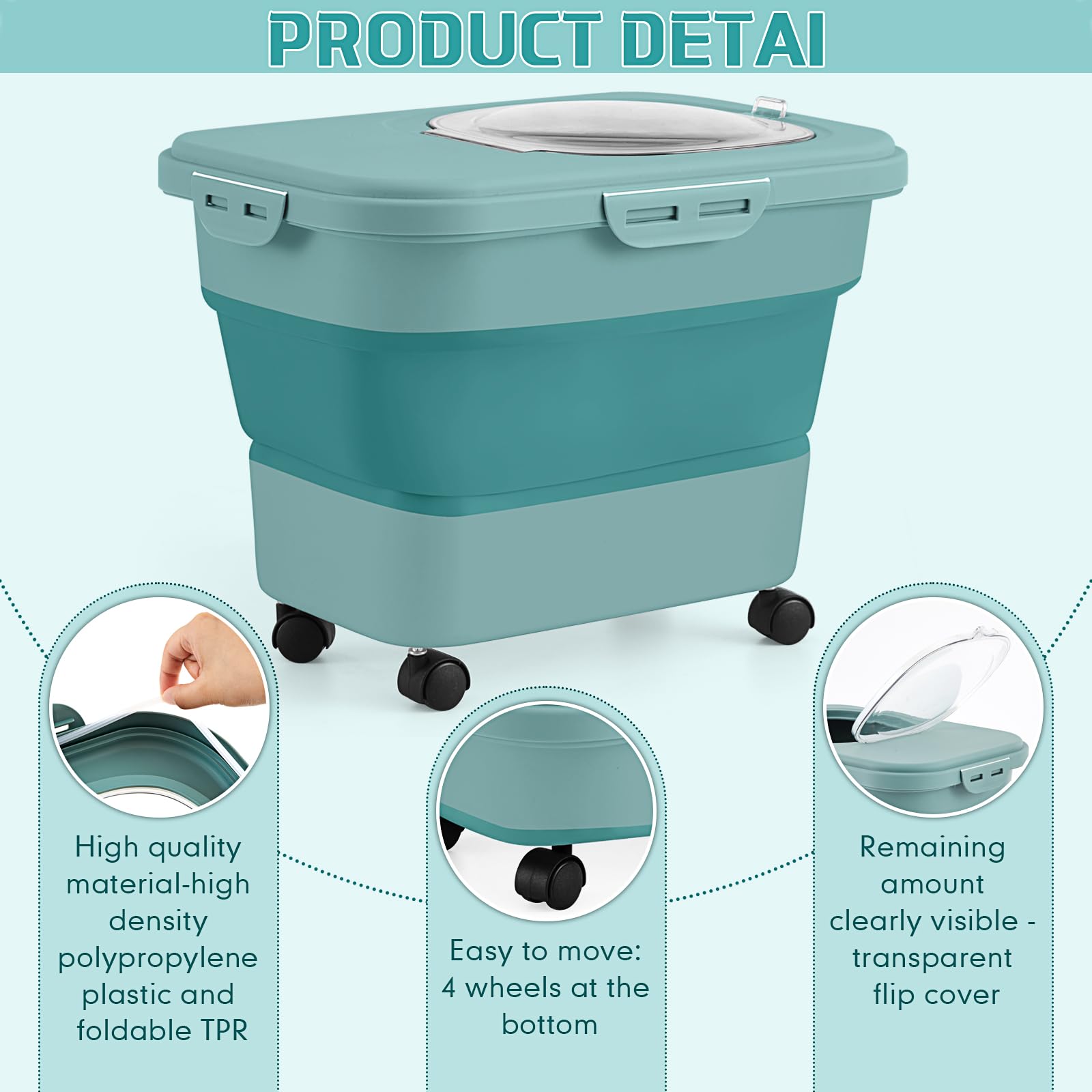 Juexica Litière, capacité 20 litres, rangement pratique