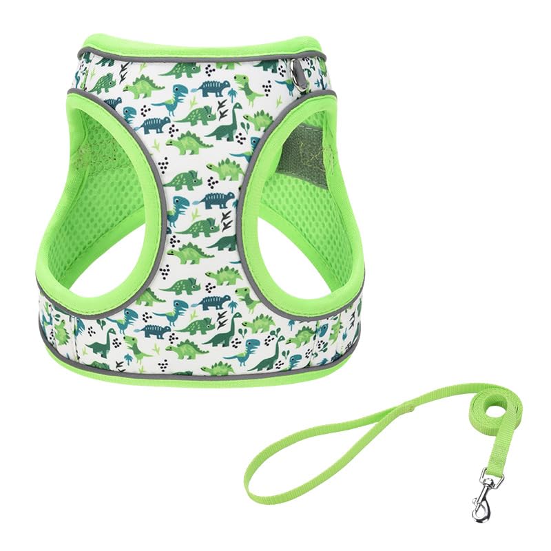 Harnais JUFOO dinosaure vert xxS pour promenades confortables.