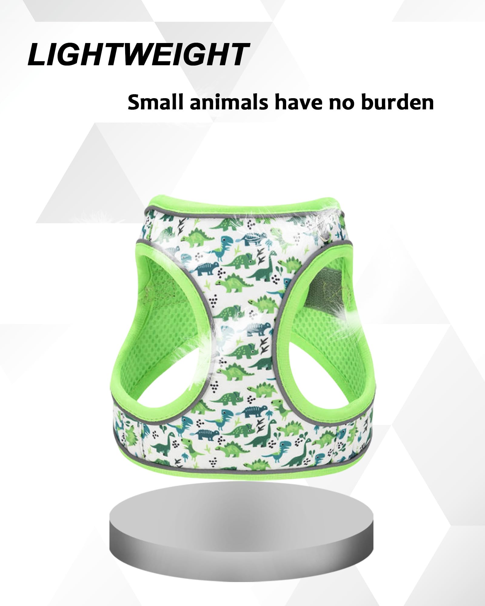 Harnais mesh respirant JUFOO dinosaure vert xxS pour chaleur estivale.