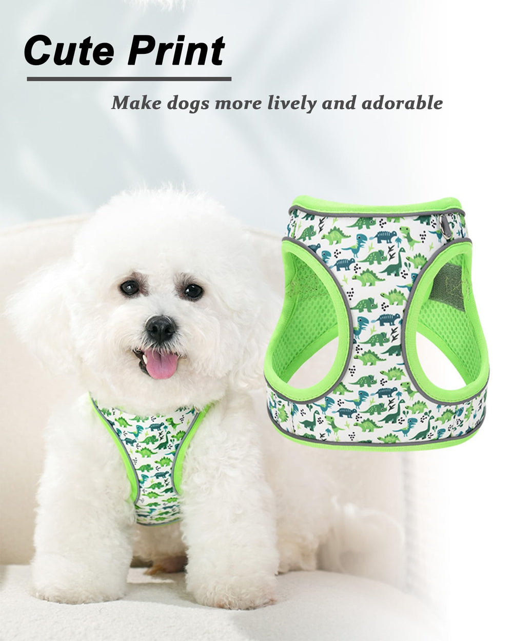 Laisse JUFOO dinosaure vert xxS tenue fiable pendant sorties.