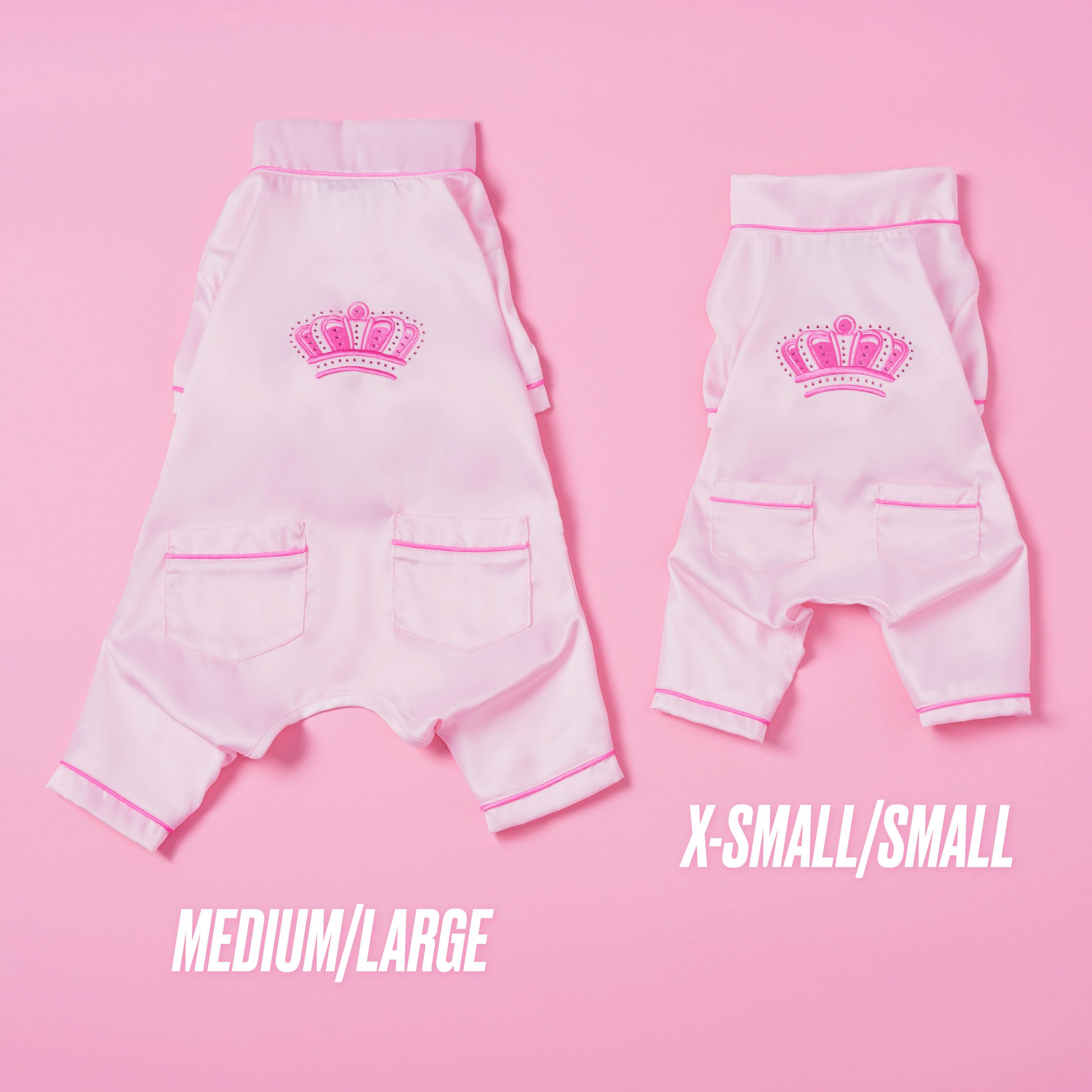 Pyjama satin Juicy Couture pour chat rose — poches pratiques
