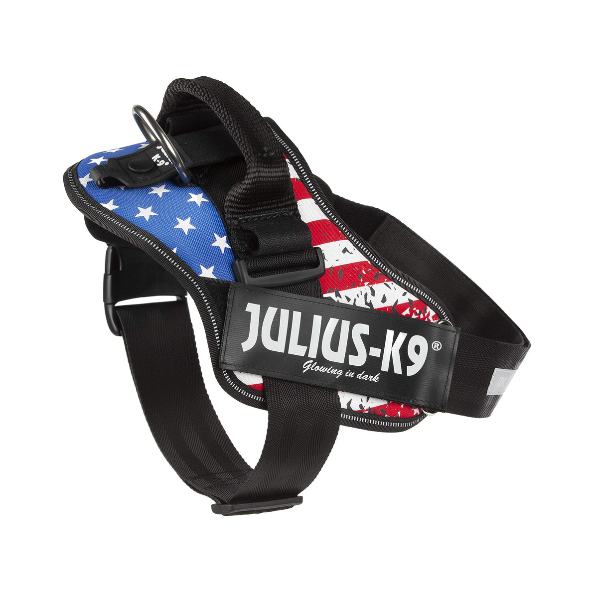 Harnais Julius-K9 IDC Powerharness en vue avant, pour un contrôle précis lors des sorties.