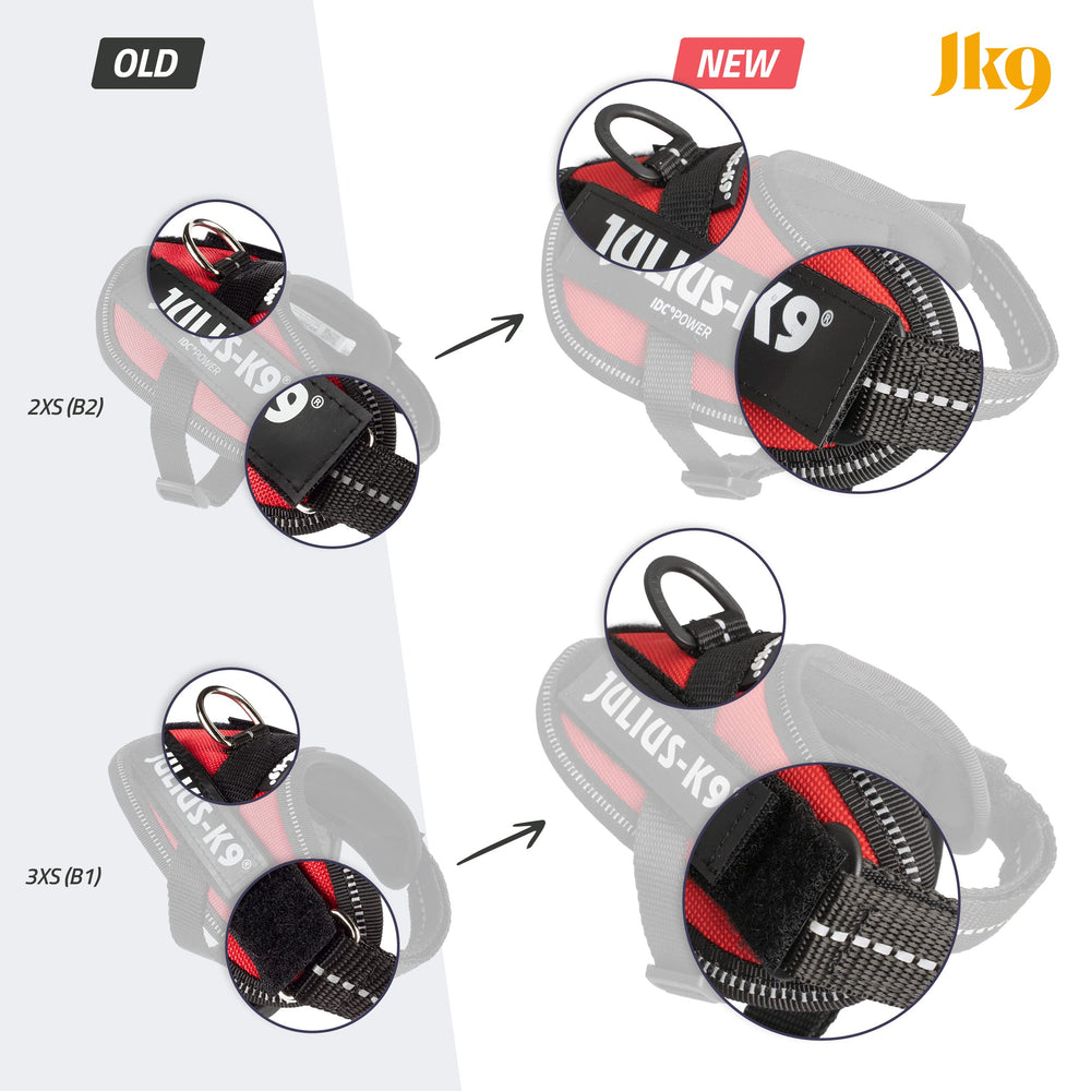 Julius-K9 IDC Powerharness poignée et anneau closables pour limiter les accrochages.