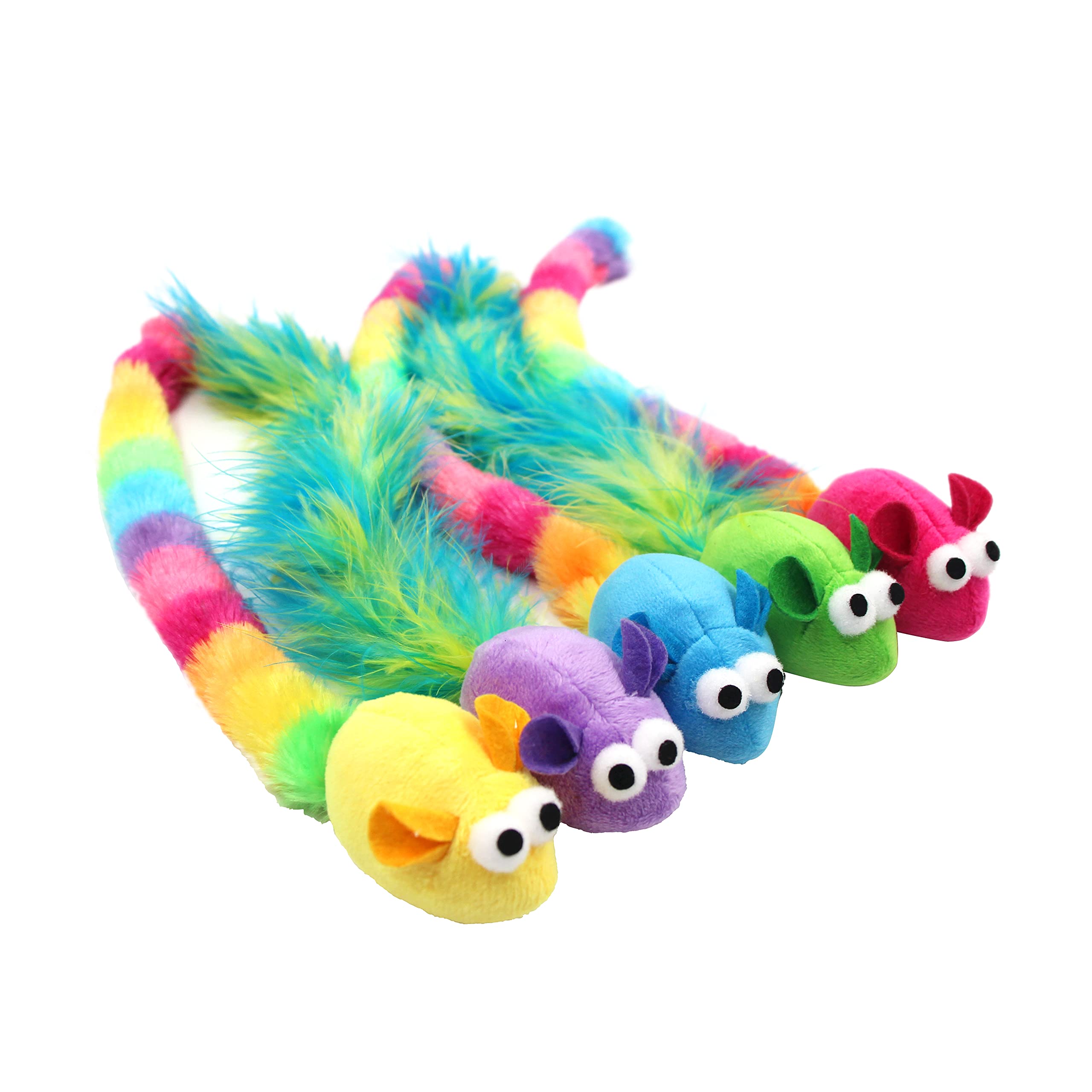Jumpaws jouet chat catnip peluche avec plumes naturelles pour l'amusement