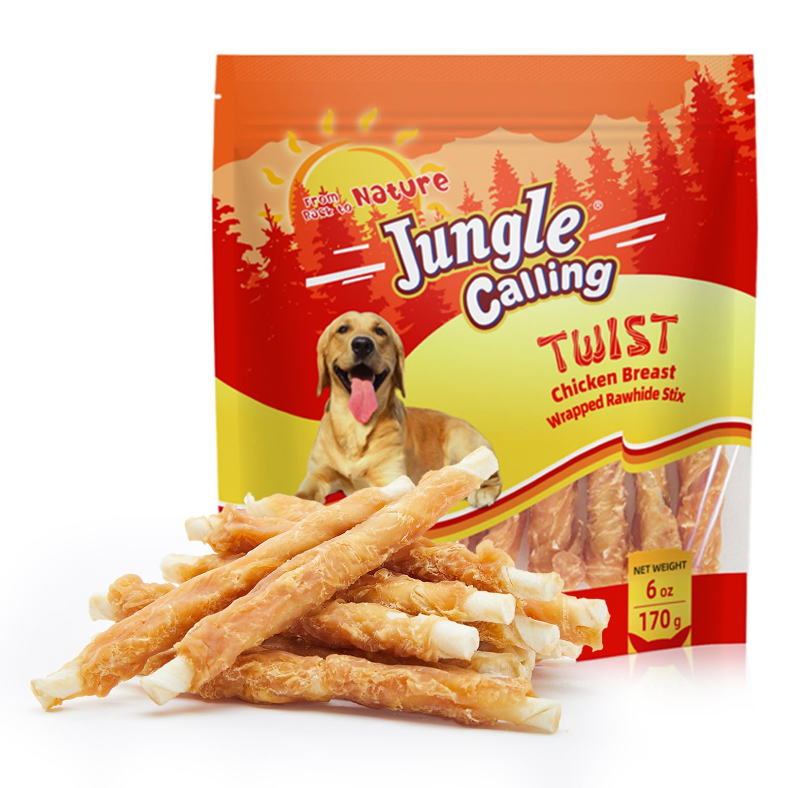 Jungle Calling Bâtons enrobés de poulet: texture croquante pour récompenser l'entraînement.