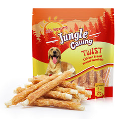 Jungle Calling Bâtons enrobés de poulet: texture croquante pour récompenser l'entraînement.