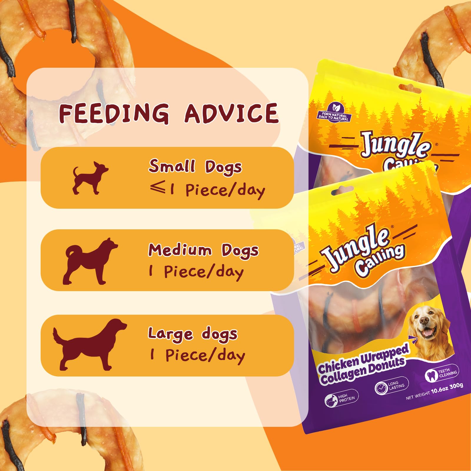 Jungle Calling: choix savoureux collagene poulet pour chiens gourmands.