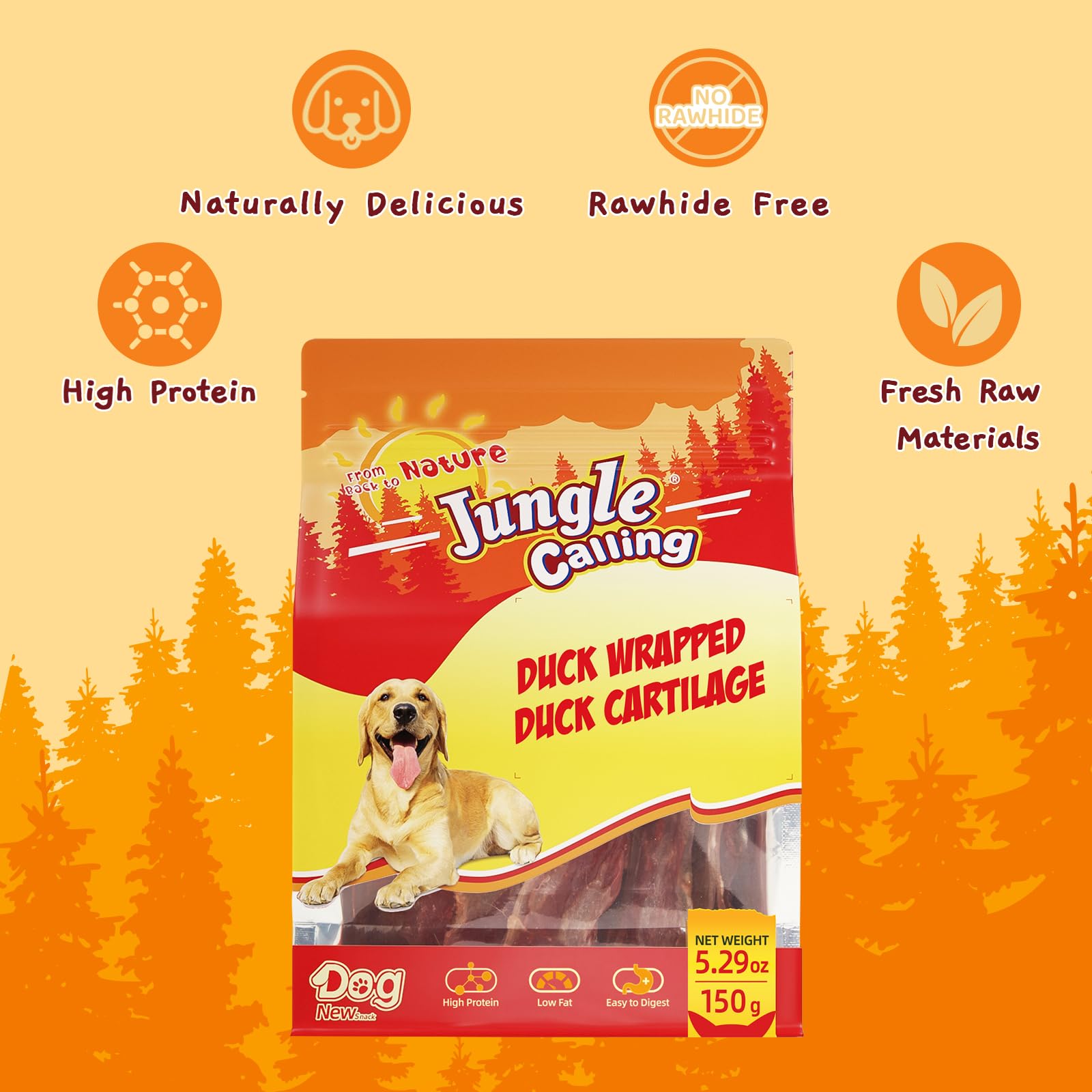 Calories par paquet Jungle Calling environ 660 kcal.
