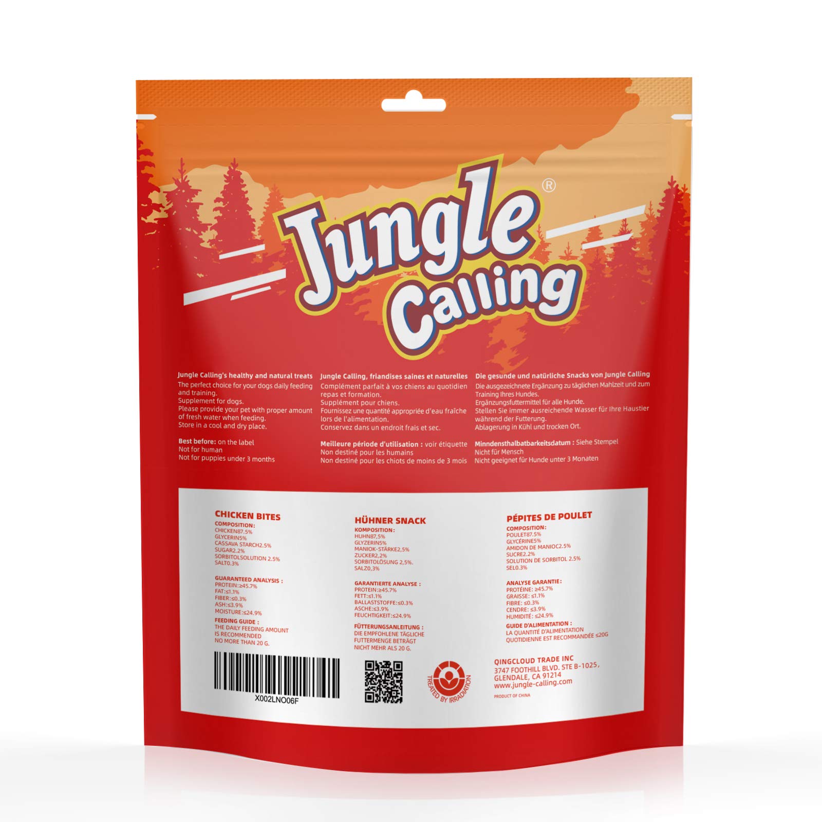 Calories par paquet: Jungle Calling, répartition énergétique de 1060 kcal.