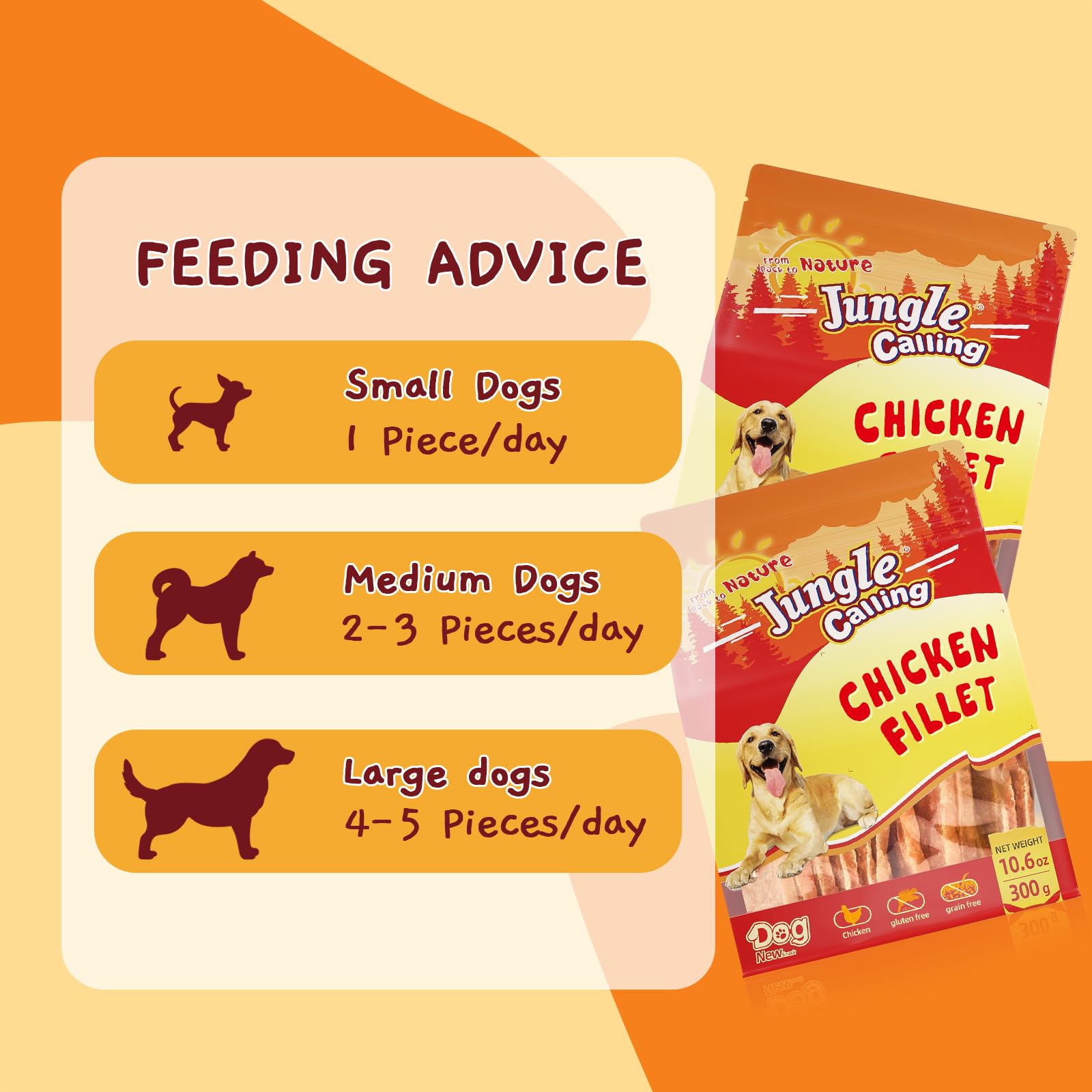 Jungle Calling ingrédients poulet riches en protéines, favorisent la vitalité du chien.