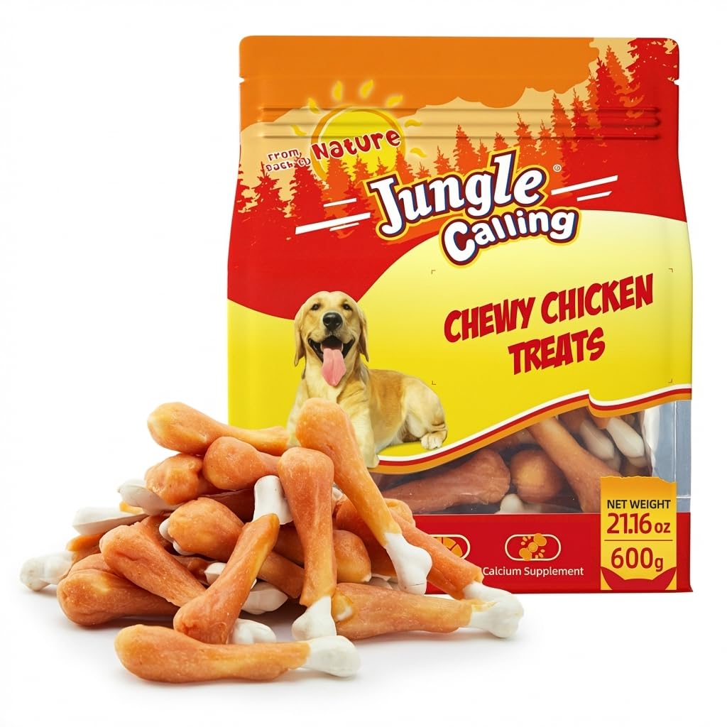 Jungle Calling os calcium poulet: support pour dents solides chez les chiens.
