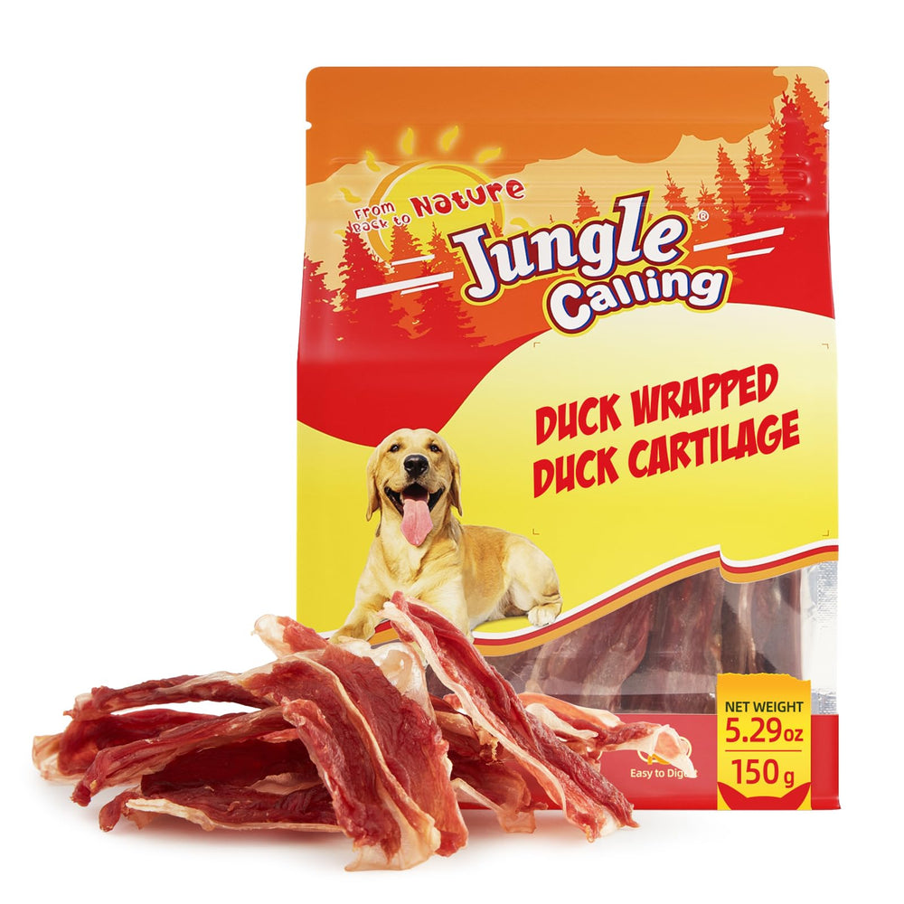 Friandise Jungle Calling os enveloppes au canard avec protéines élevées pour chiens actifs.
