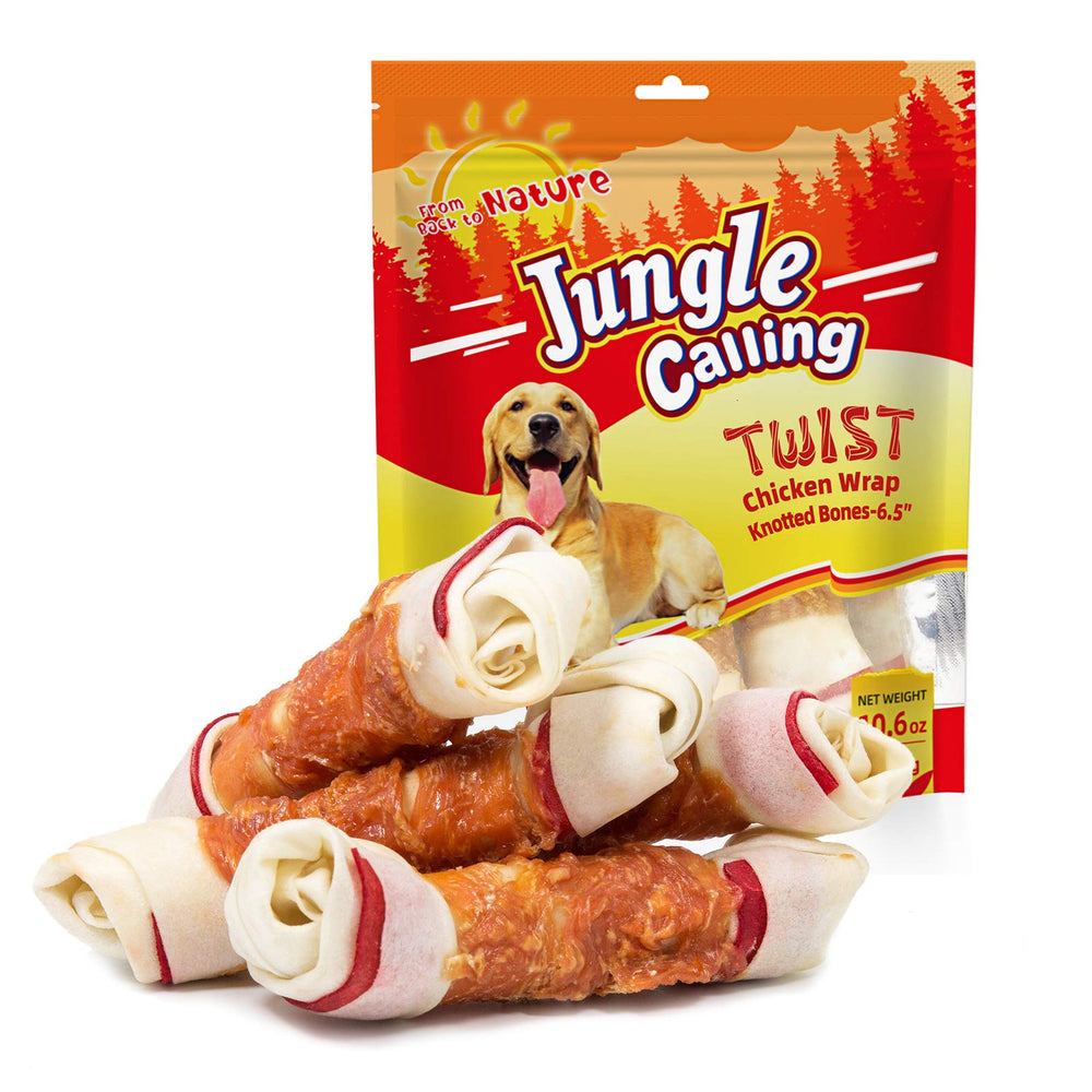 Jungle Calling: os noué au poulet, présentation claire pour chien actif et exigeant.
