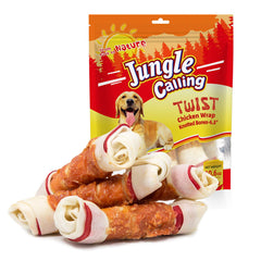 Jungle Calling: os noué au poulet, présentation claire pour chien actif et exigeant.