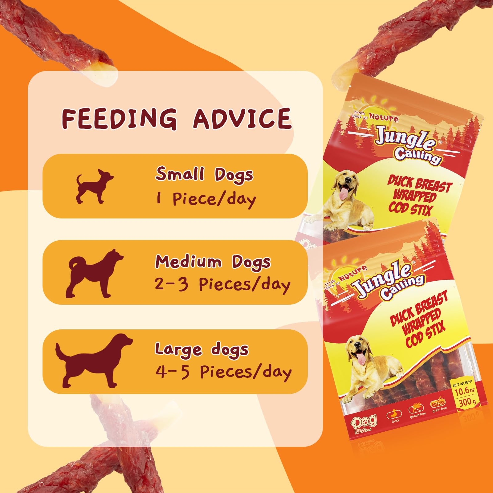 Récompense d'entraînement à haute valeur Jungle Calling pour motiver le chien.