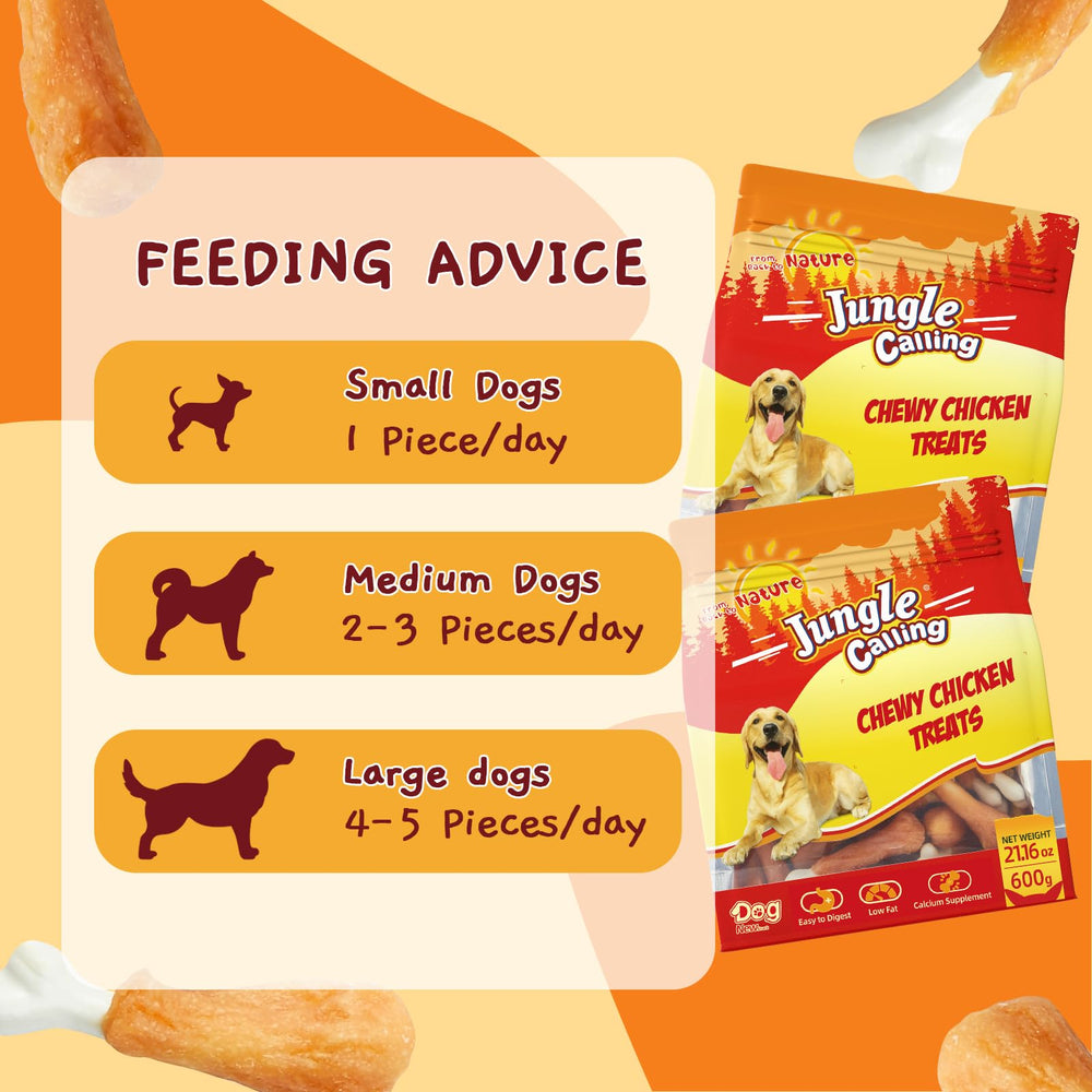 Jungle Calling friandise sans cuir poulet: mastication savoureuse sans cuir.