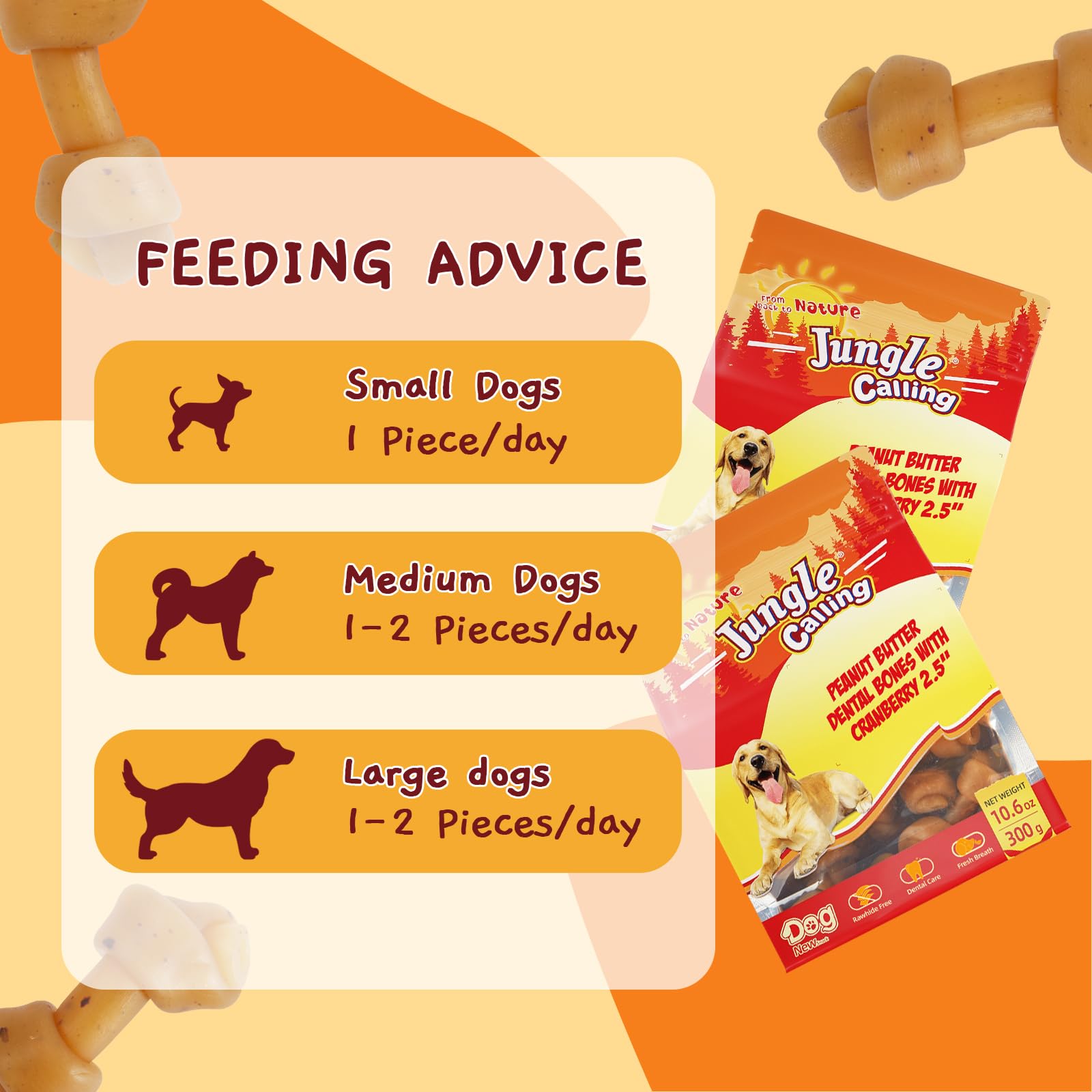 Jungle Calling: snack faible en matières grasses, adapté pour chiens sensibles.