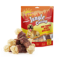Jungle Calling Tendons Boeuf Longue Durée, mastication durable pour chiens moyens et grands.