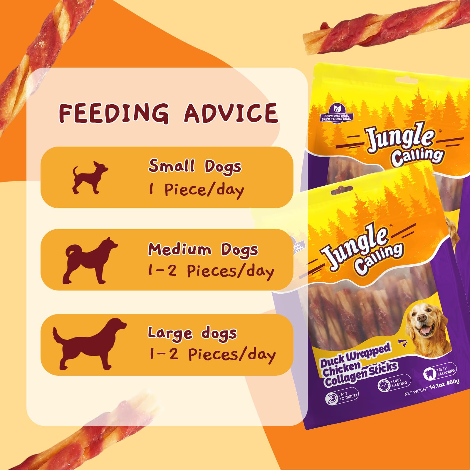Utilisation quotidienne avec Jungle Calling pour occuper les chiens.