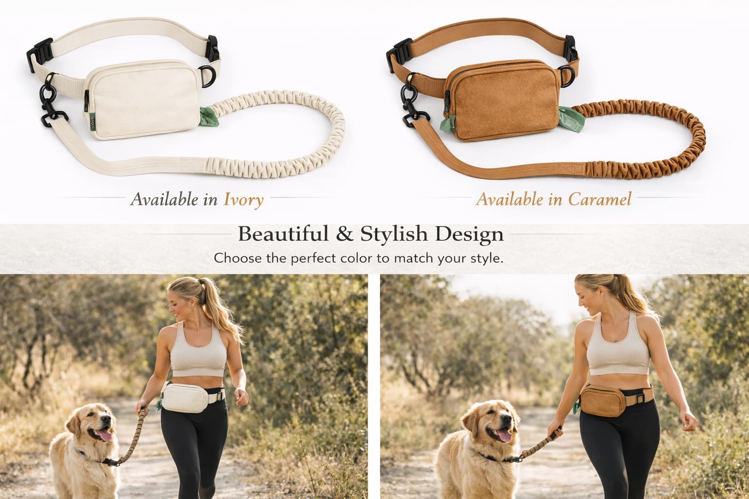 Pochette friandises et rangement JUNIPOOCH pour accès rapide pendant la marche.