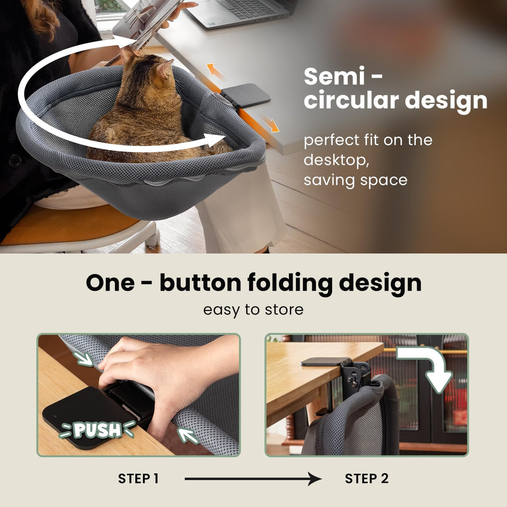 JUNSPOW lit-bureau-chat-semi-circulaire optimise l'espace