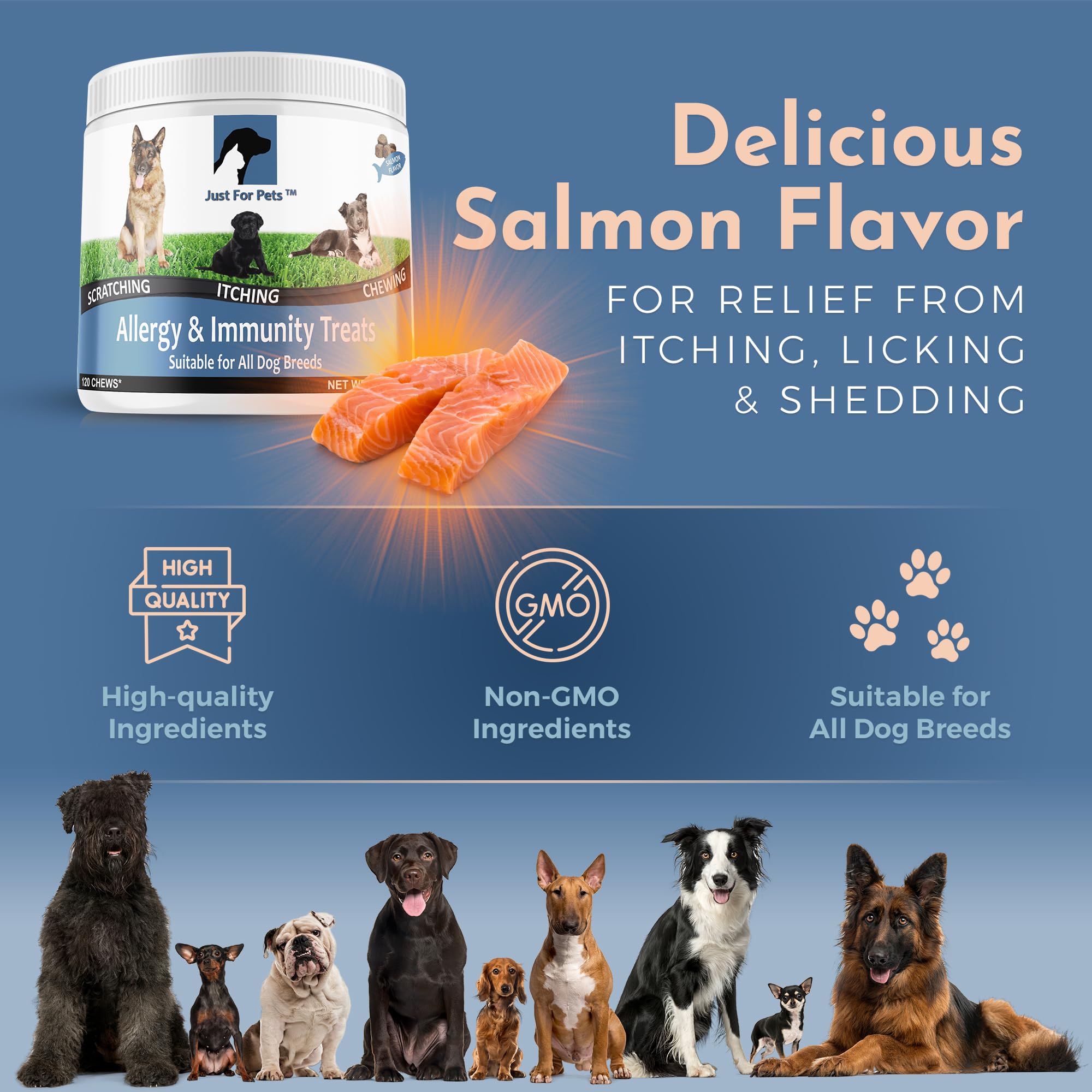 JUST FOR PETS – barrière cutanée saine pour chien, démangeaisons potentiellement réduites