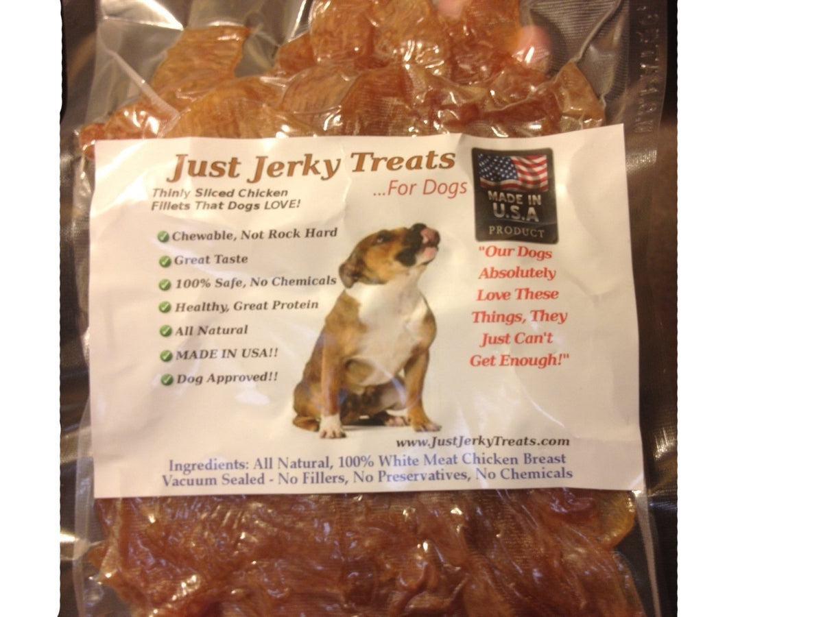 Just Jerky Treats, poitrine de poulet en sachet, friandise naturelle pour chien