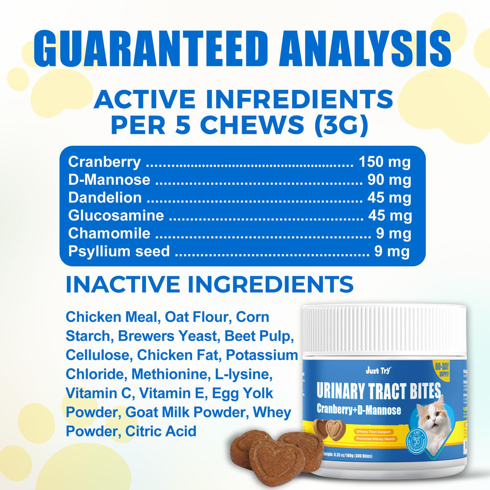 Just Try 300 Bites: dose quotidienne précise pour le bien-être urinaire.