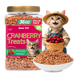 Just Try 36oz bocal saumon – friandises croustillantes pour chats.