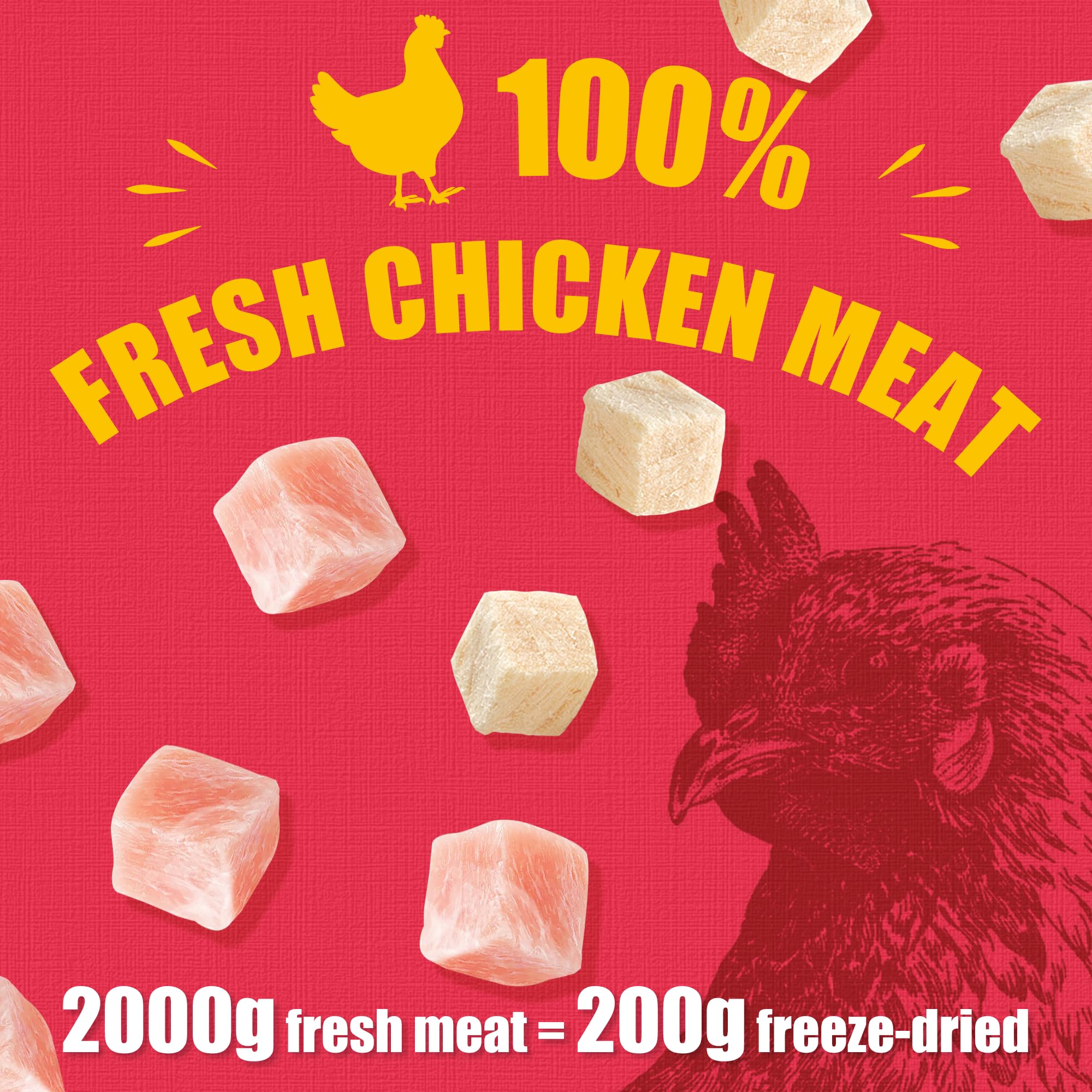 Just Try bocal poulet séché pour chien, emballage pratique.