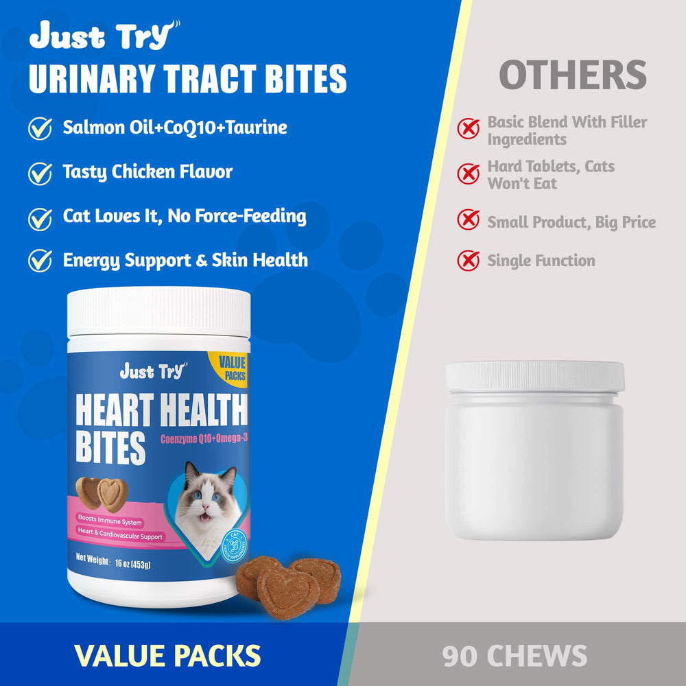 Just Try combo Q10 Taurine Oméga3 chat, bien etre potentiel.
