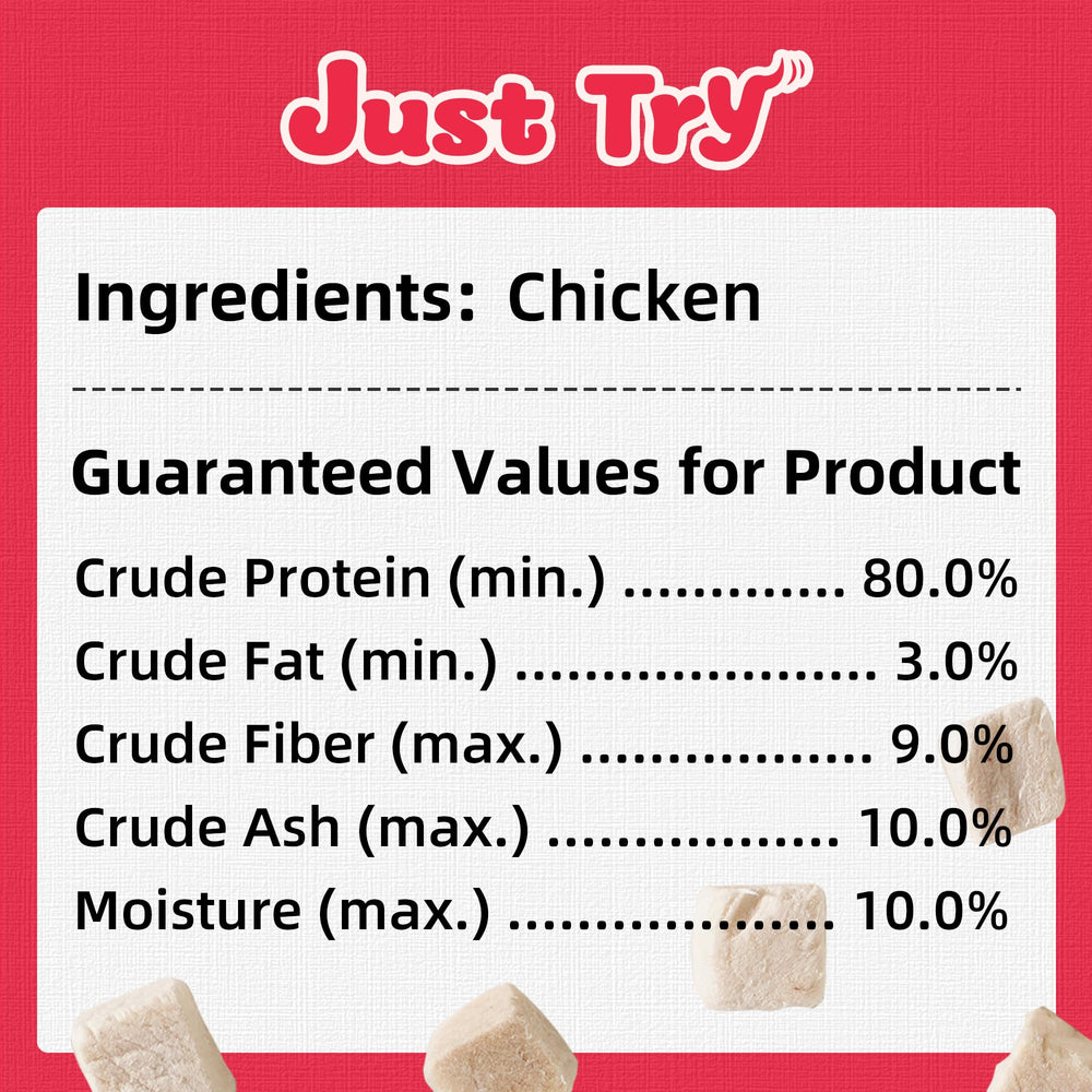 Just Try emballage poulet séché, pratique et scellé.