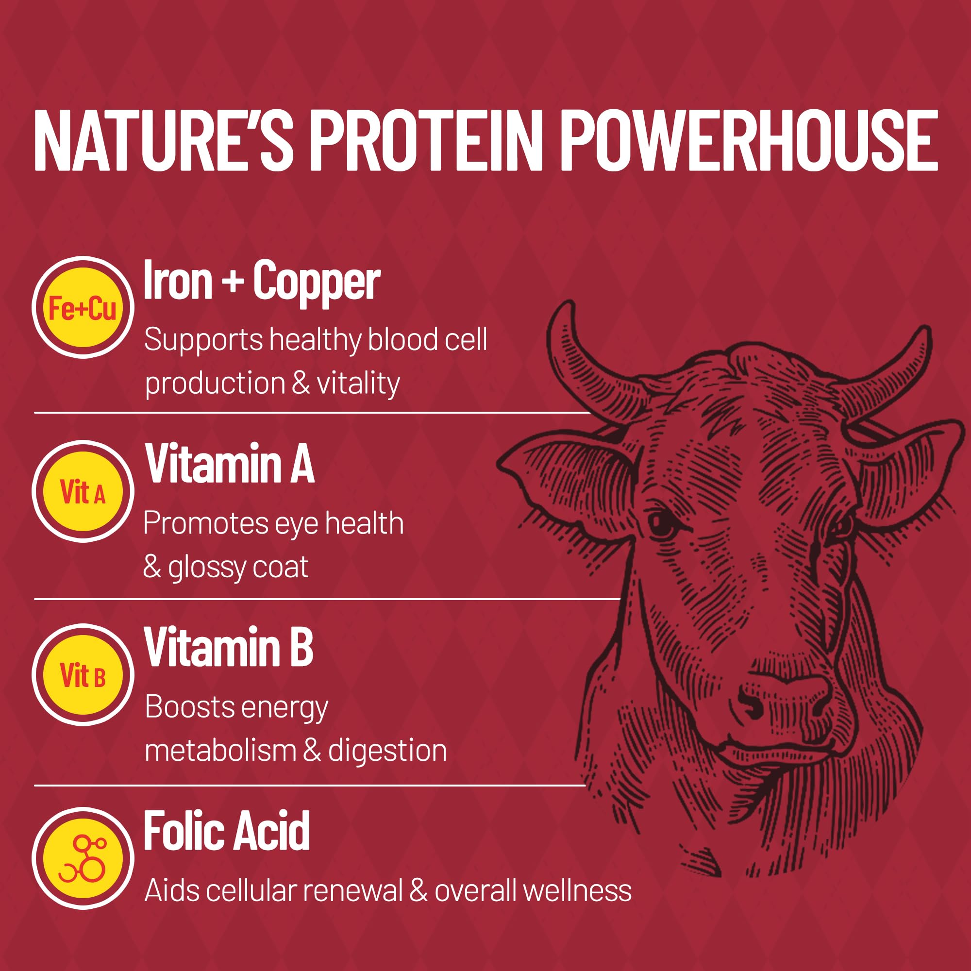 Just Try foie-boeuf riche en fer et vitamine A, soutien nutritionnel.