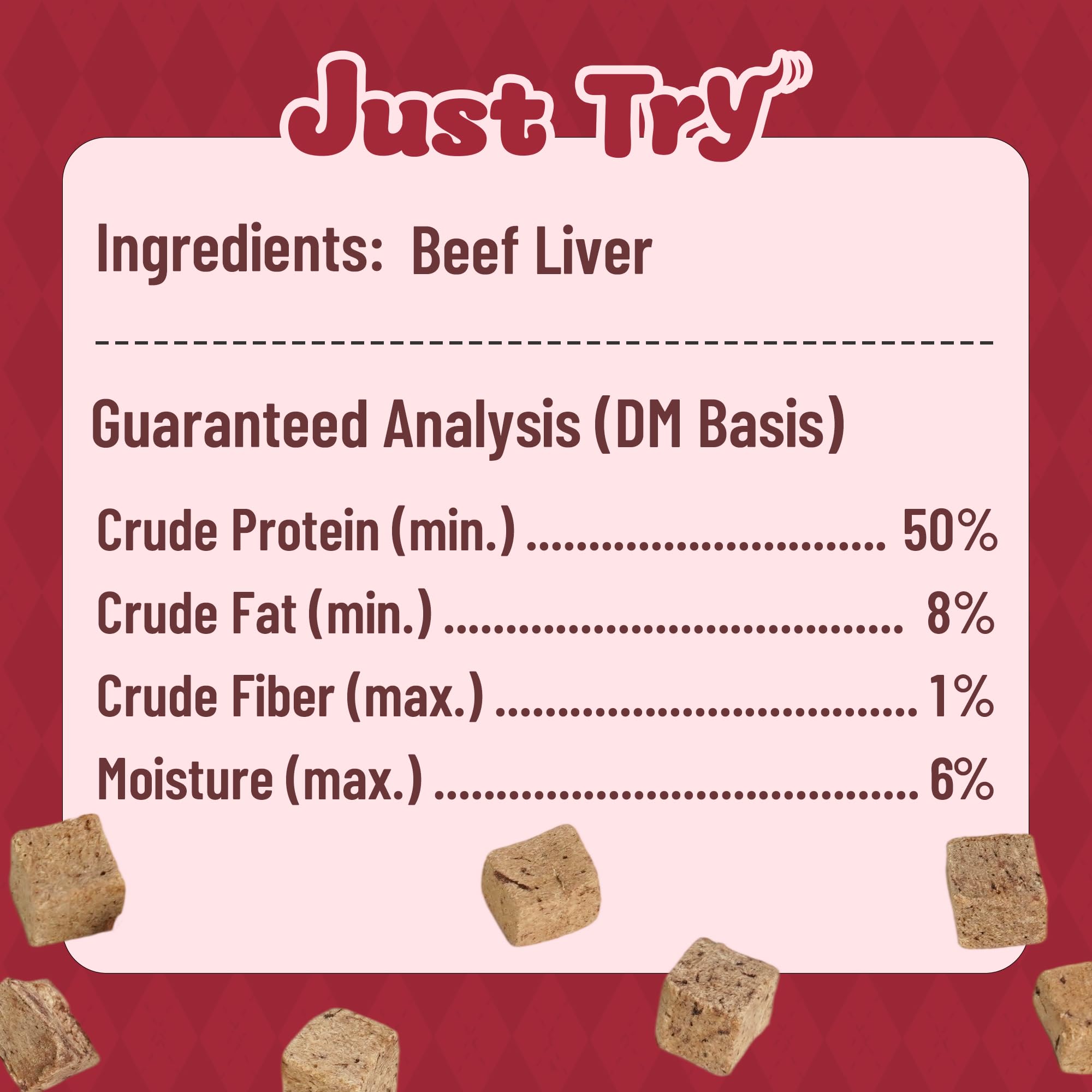 Just Try foie-boeuf récompenses d'entraînement, motivent sans dégâts dentaires.