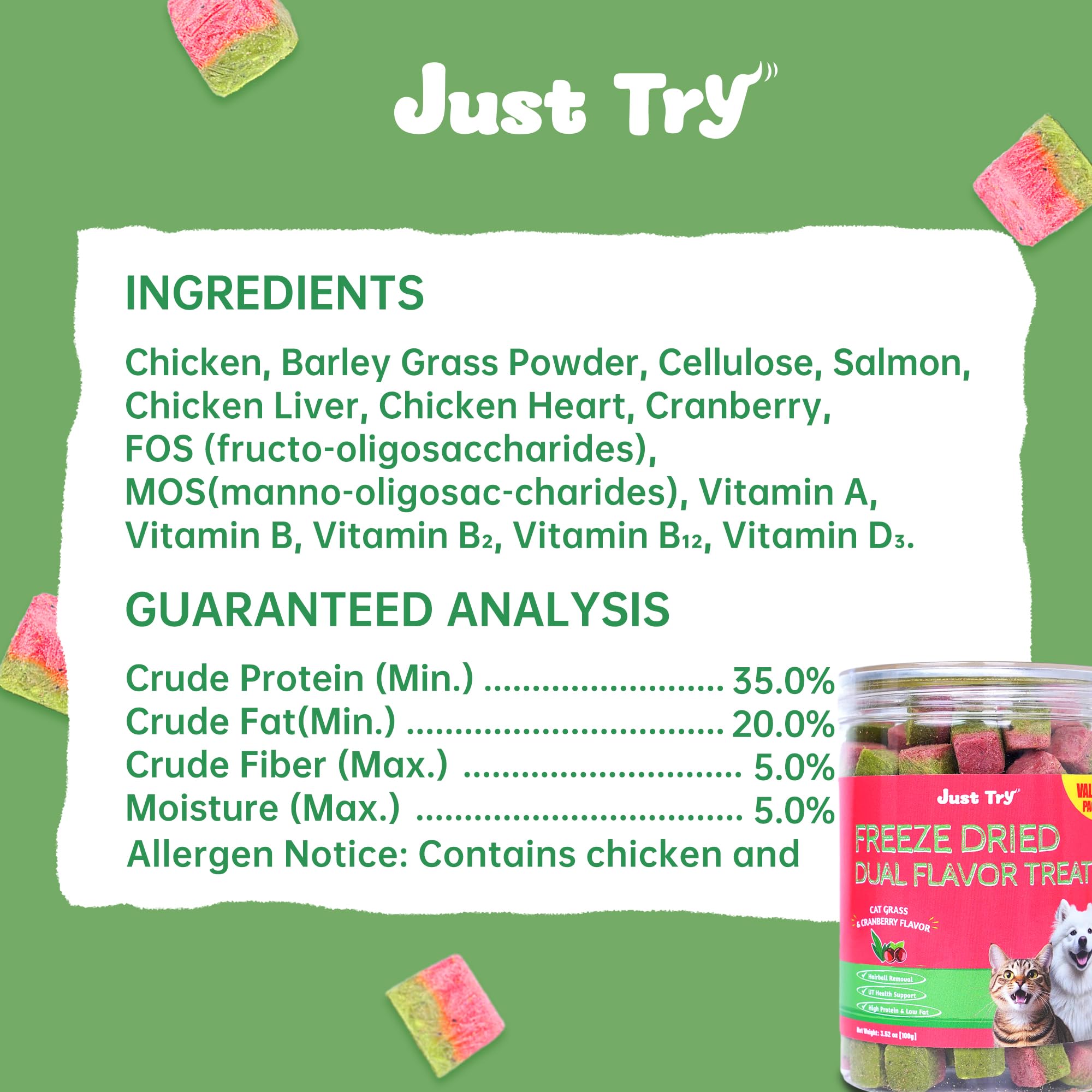 Just Try – herbe à chat intégrée favorisant une digestion naturelle.