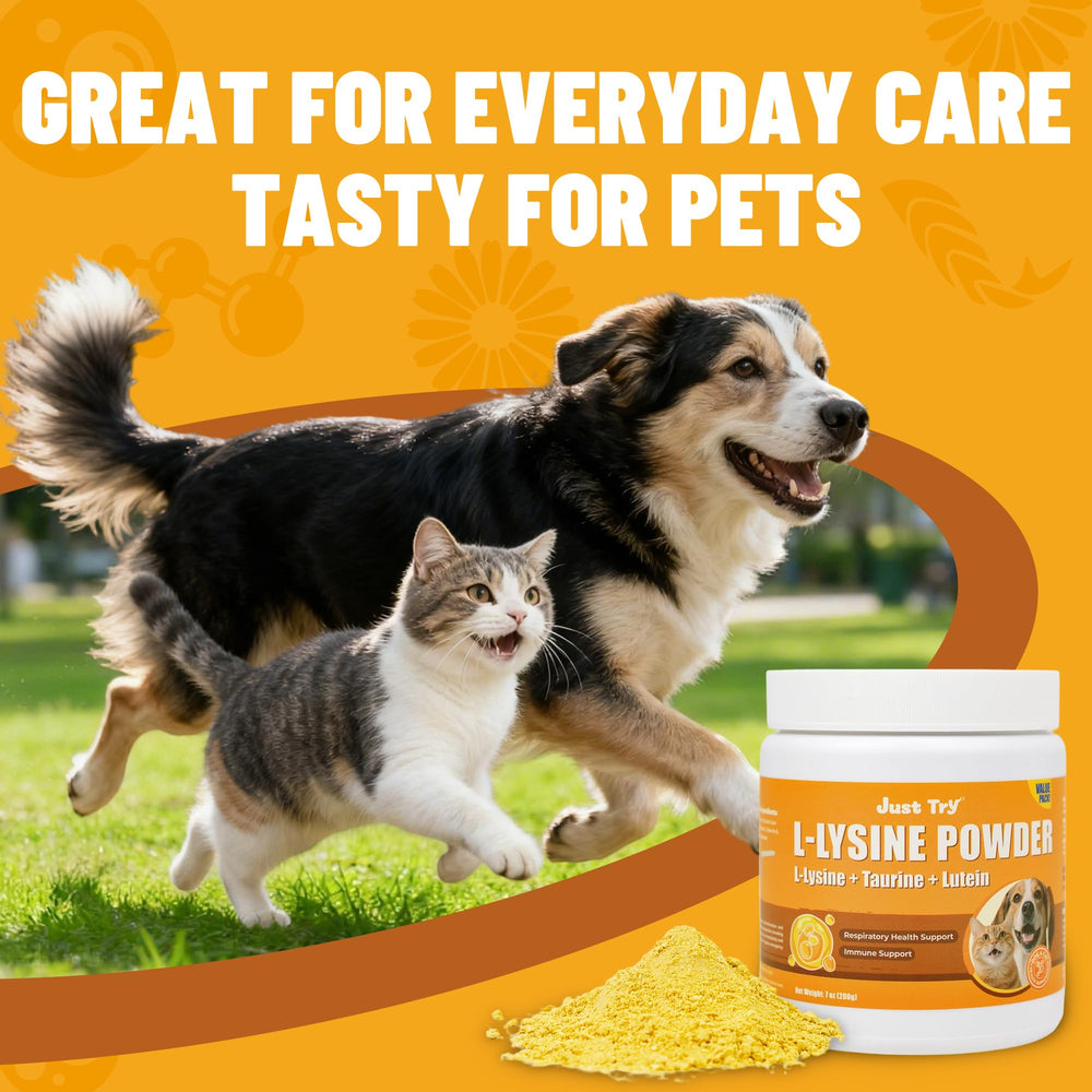 Just Try Poudre Lysine pour chats, sécurité et qualité rigoureuses.