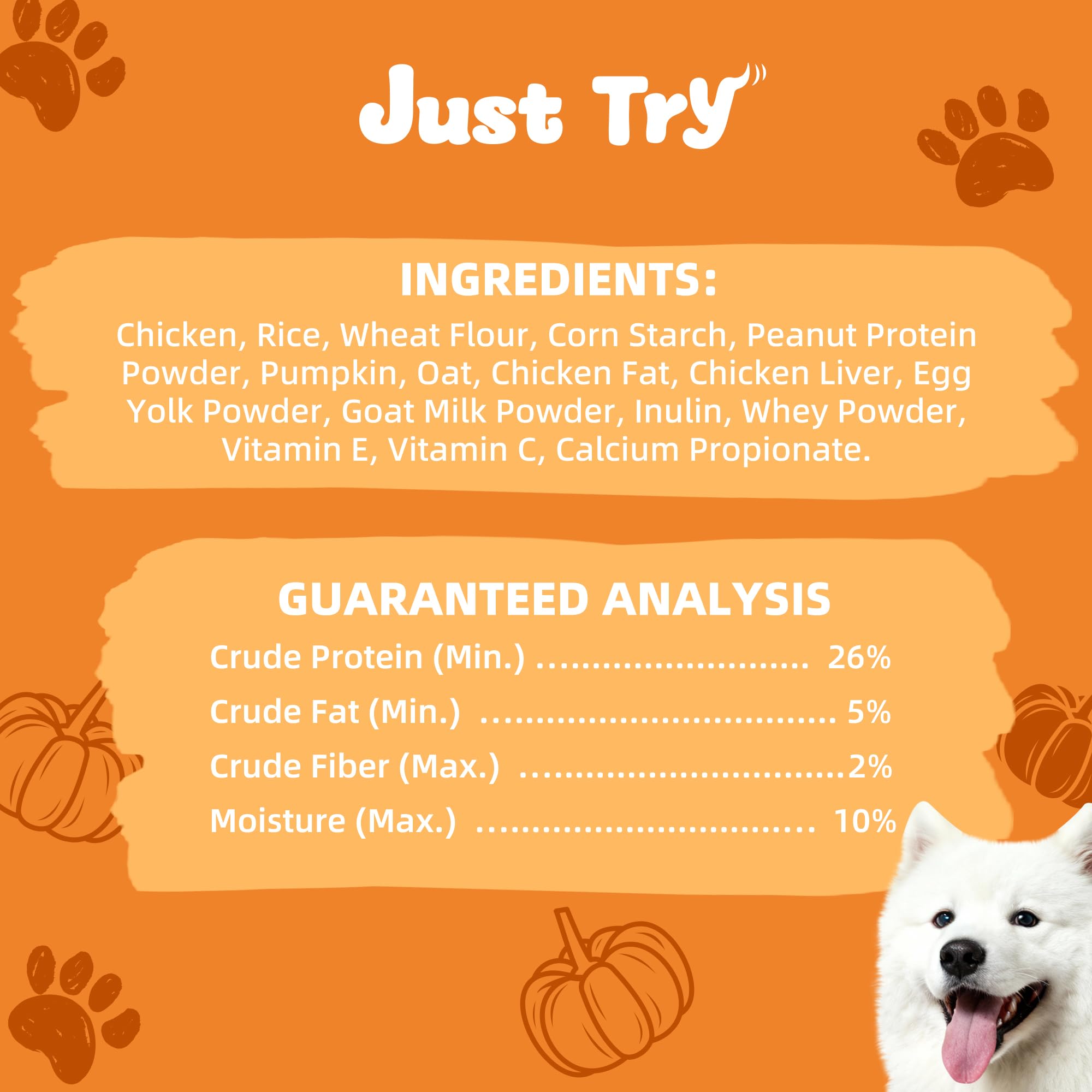 Just Try sachet emballage biscuits chien — pratique à emporter lors balades et séances.