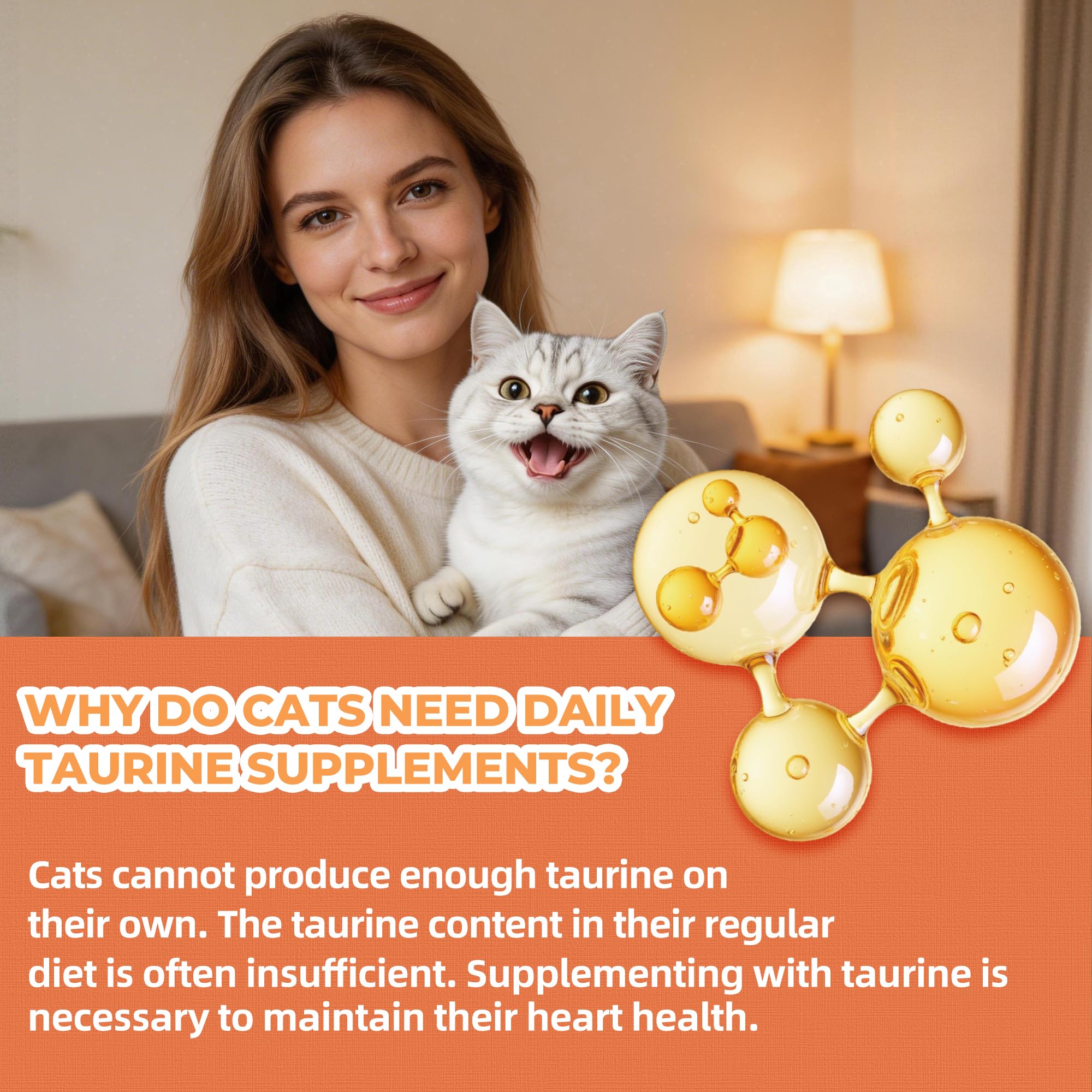 Just Try Taurine pour chat, bouchée poulet, coenzyme Q10 pour une vitalité potentielle.