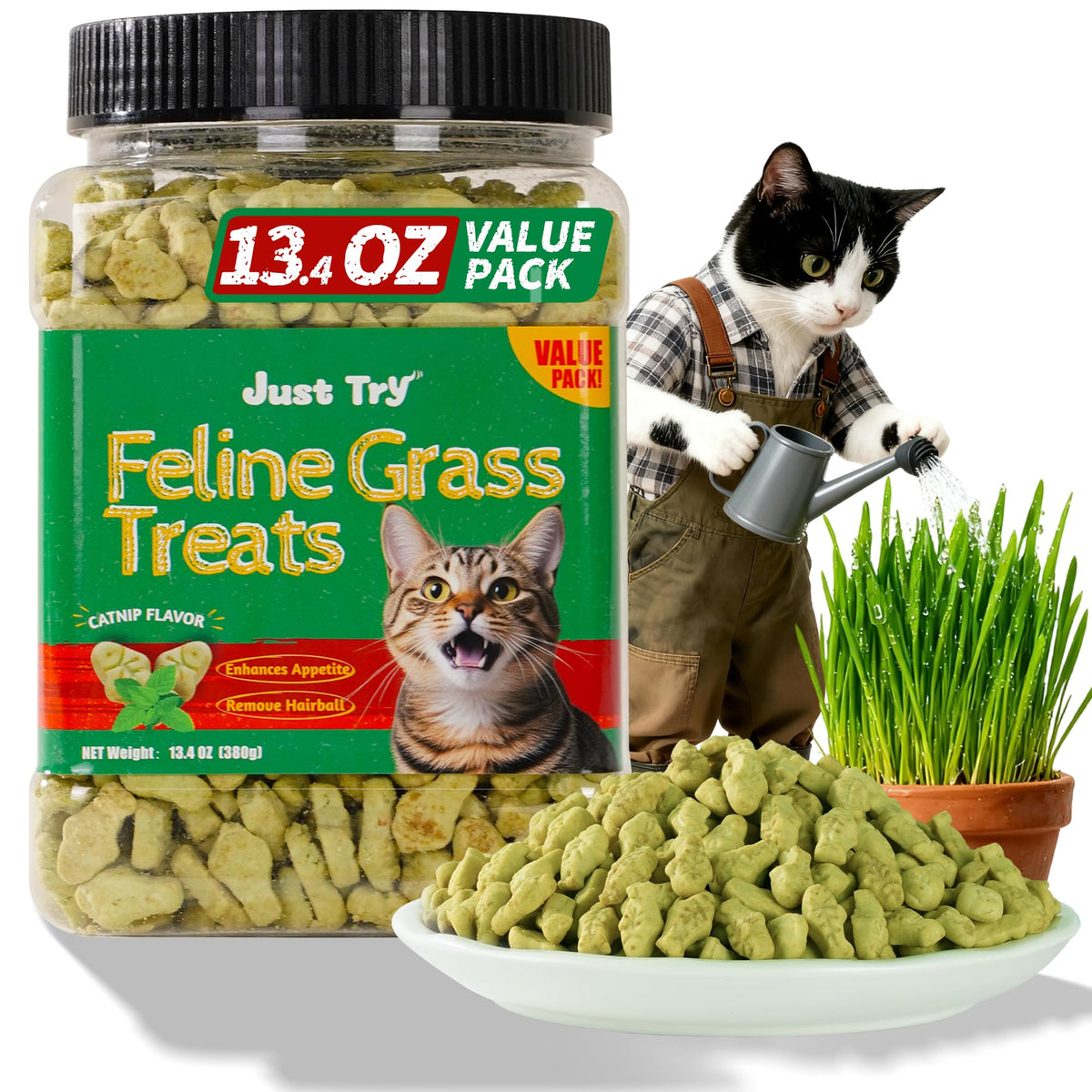 Friandise Just Try saumon pour chat, goût savoureux et digestion potentielle