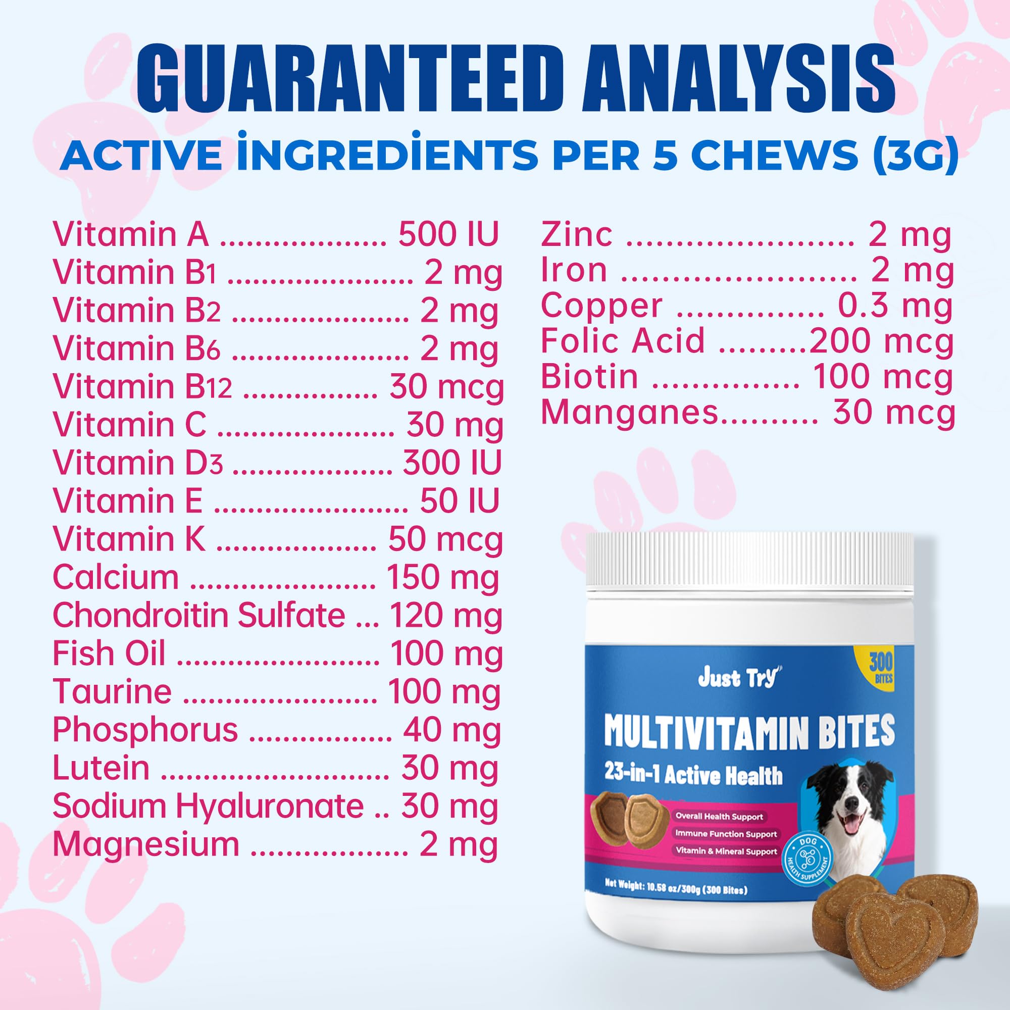 Just Try vitamine A et taurine yeux chien.