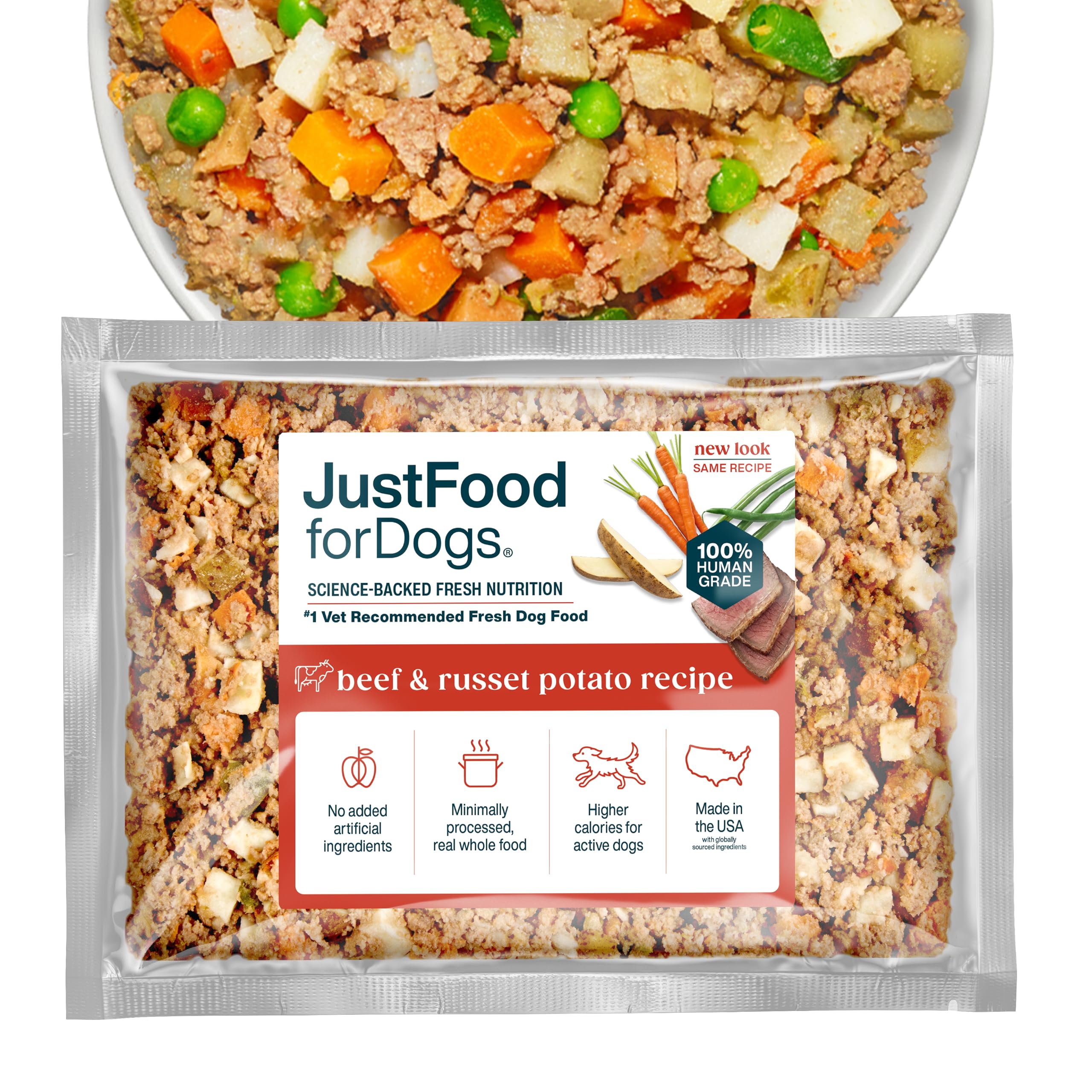 JustFoodForDogs alimentation froide pour chien – texture appétissante.
