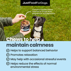 JustFoodForDogs — bonbons souples articulations en main, prise facilitée au quotidien.