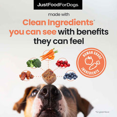 Glucosamine et chondroïtine JustFoodForDogs soutiennent les articulations.