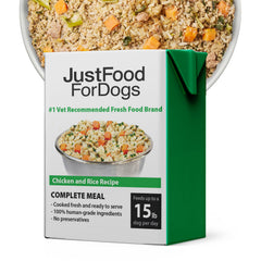 JustFoodForDogs Panier Frais emballage Tetrapak pour conservation longue.